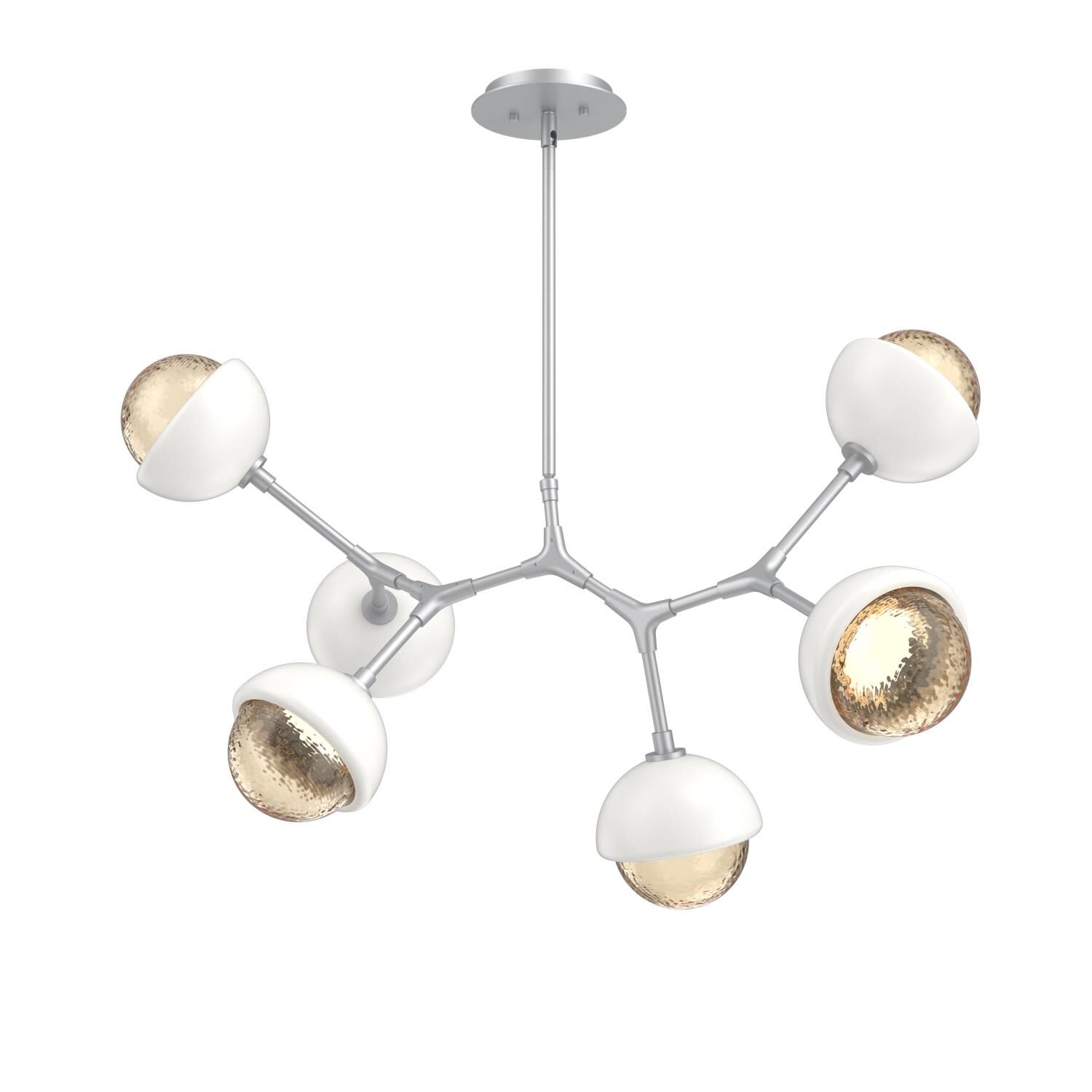 Shown in Classic Silver finish and Amber glass and Salt White accent