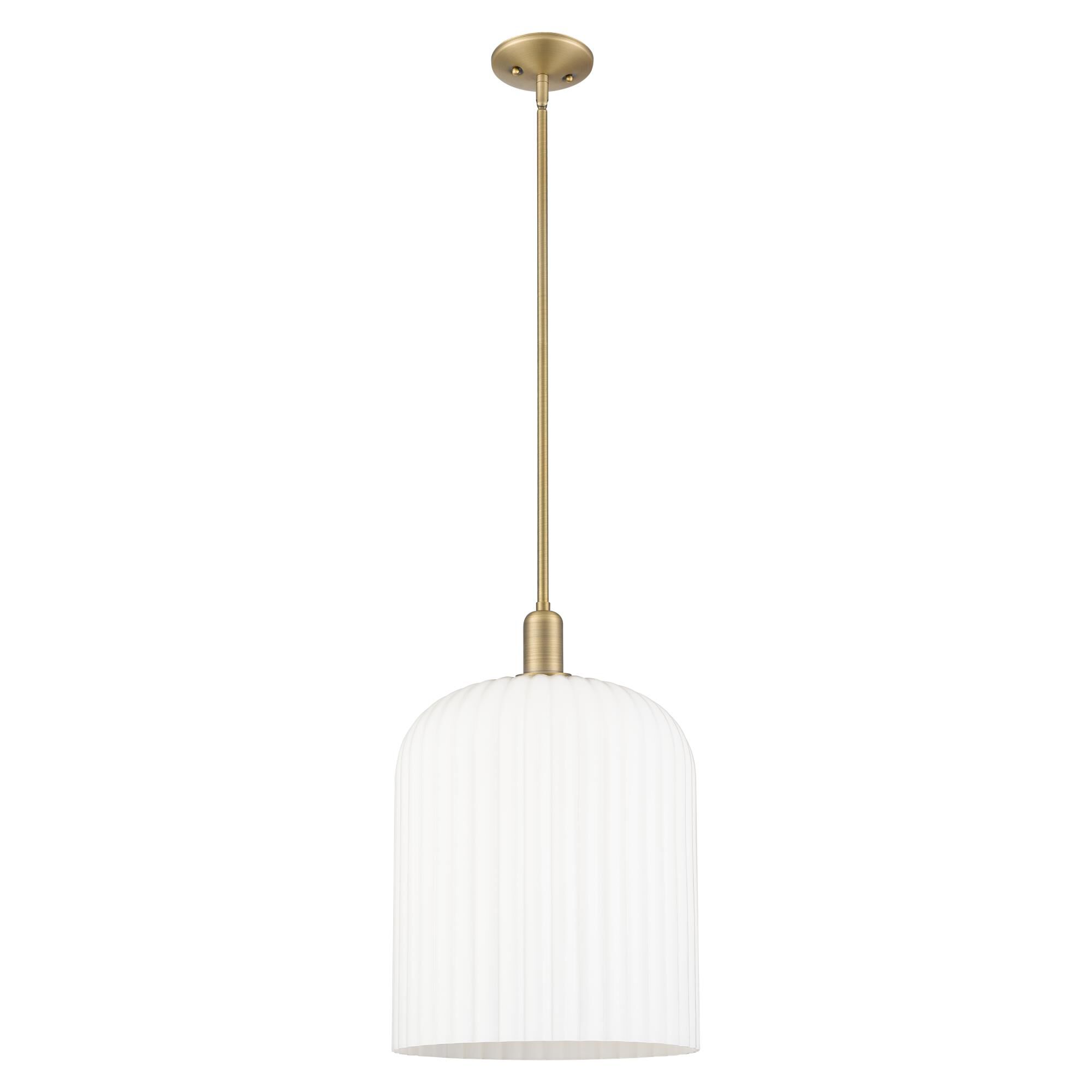 Shown in Brushed Brass finish and Gloss White glass