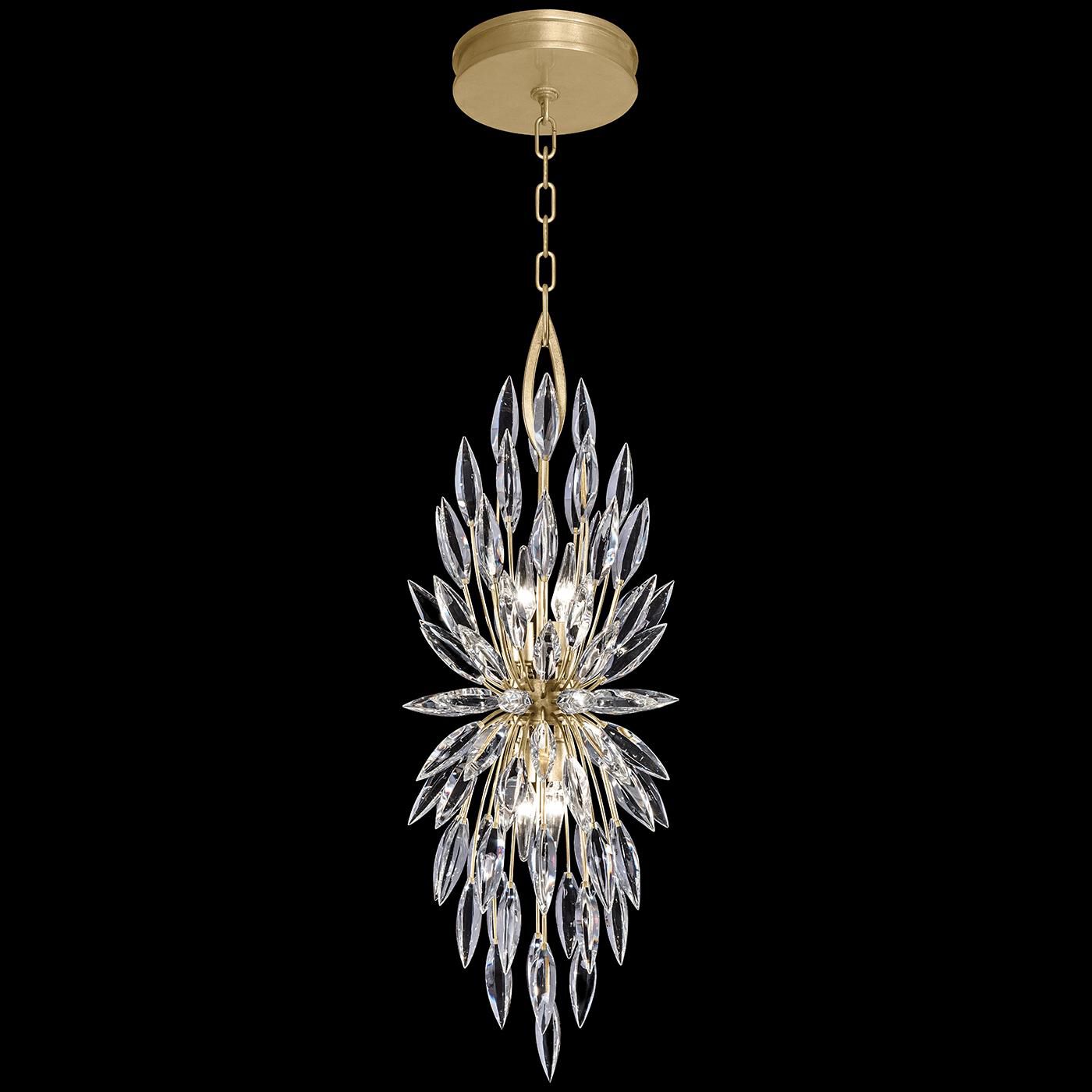 Shown in Gold finish and True crystal and False glass