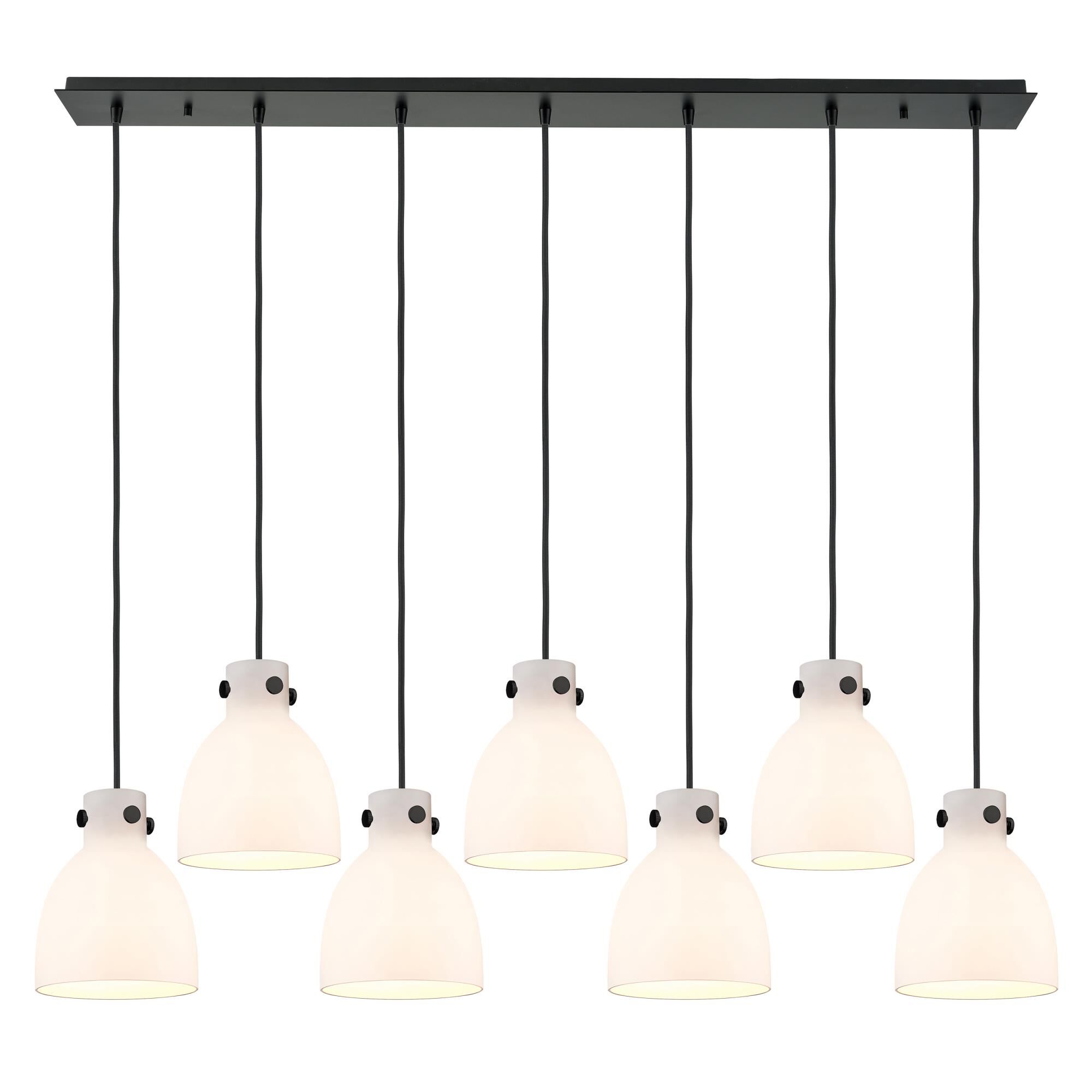 Shown in Matte Black finish and White glass and White Glass shade