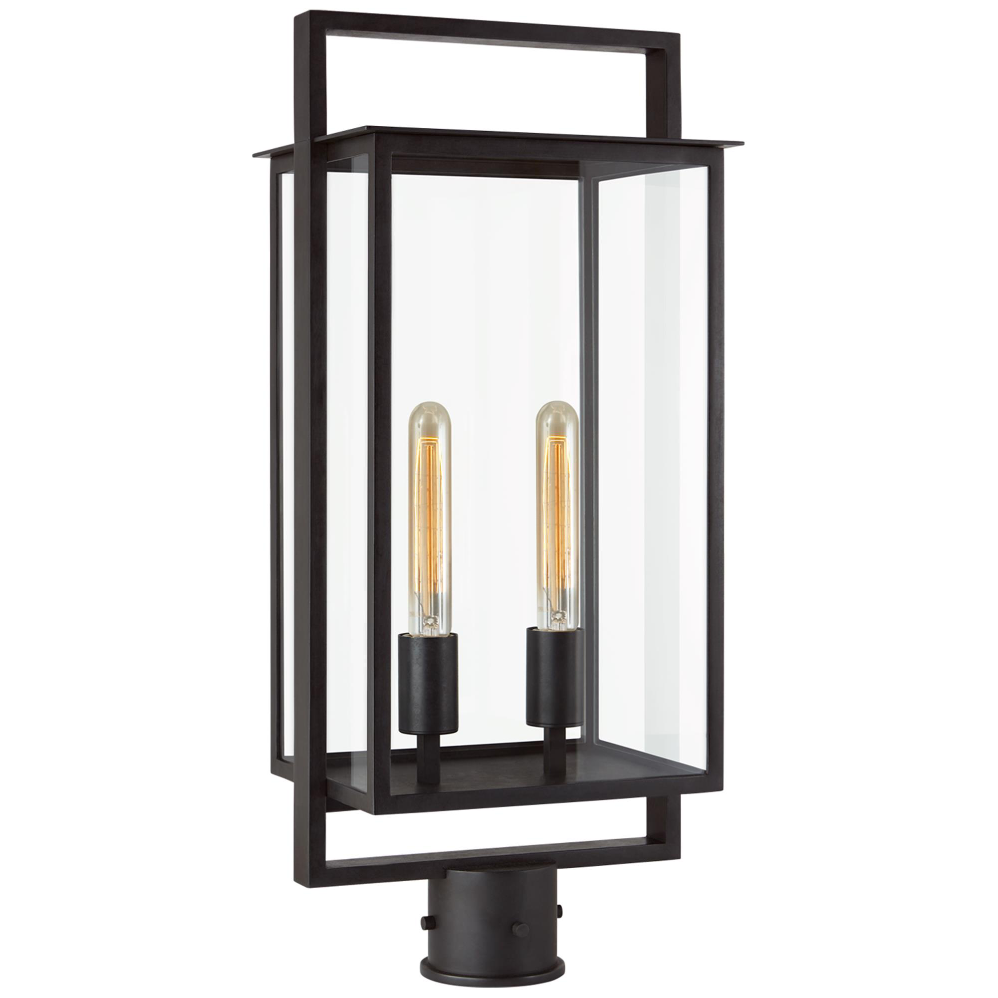 Shown in Aged Iron finish and Clear glass