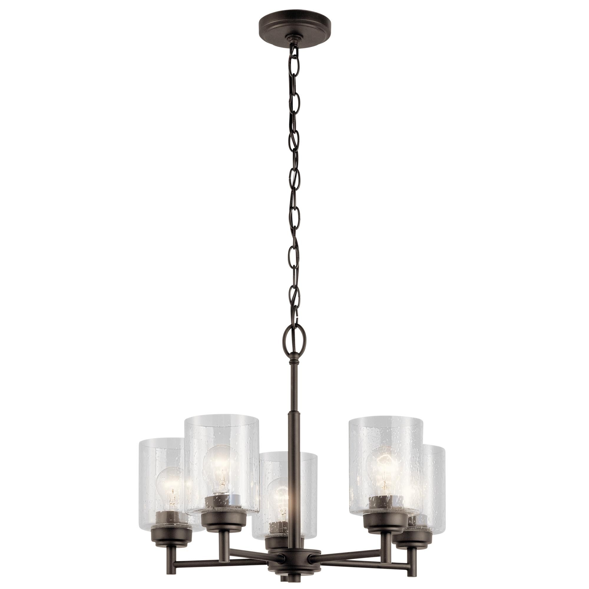 Shown in Olde Bronze finish and Clear Seeded glass