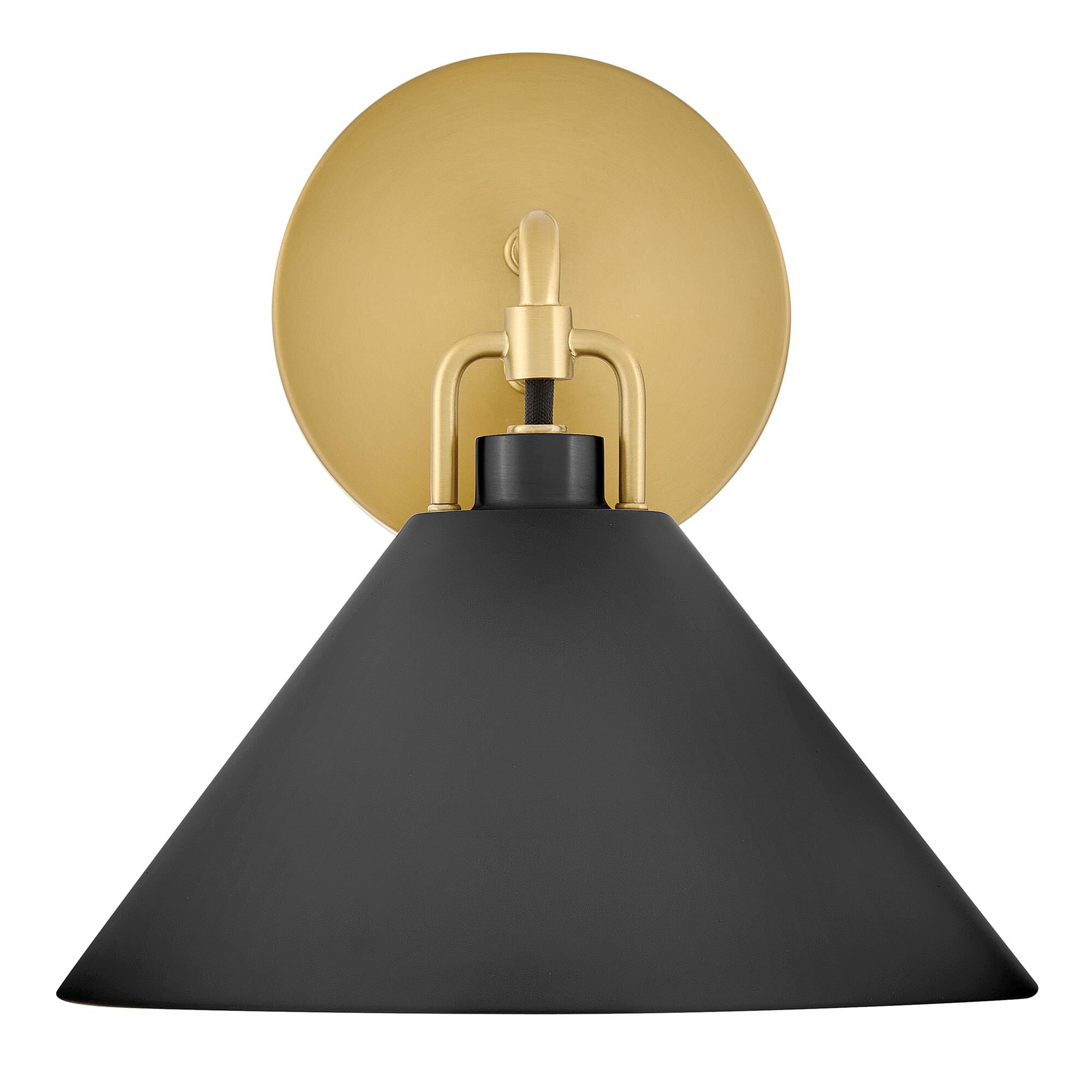 Shown in Lacquered Brass finish and Black accent