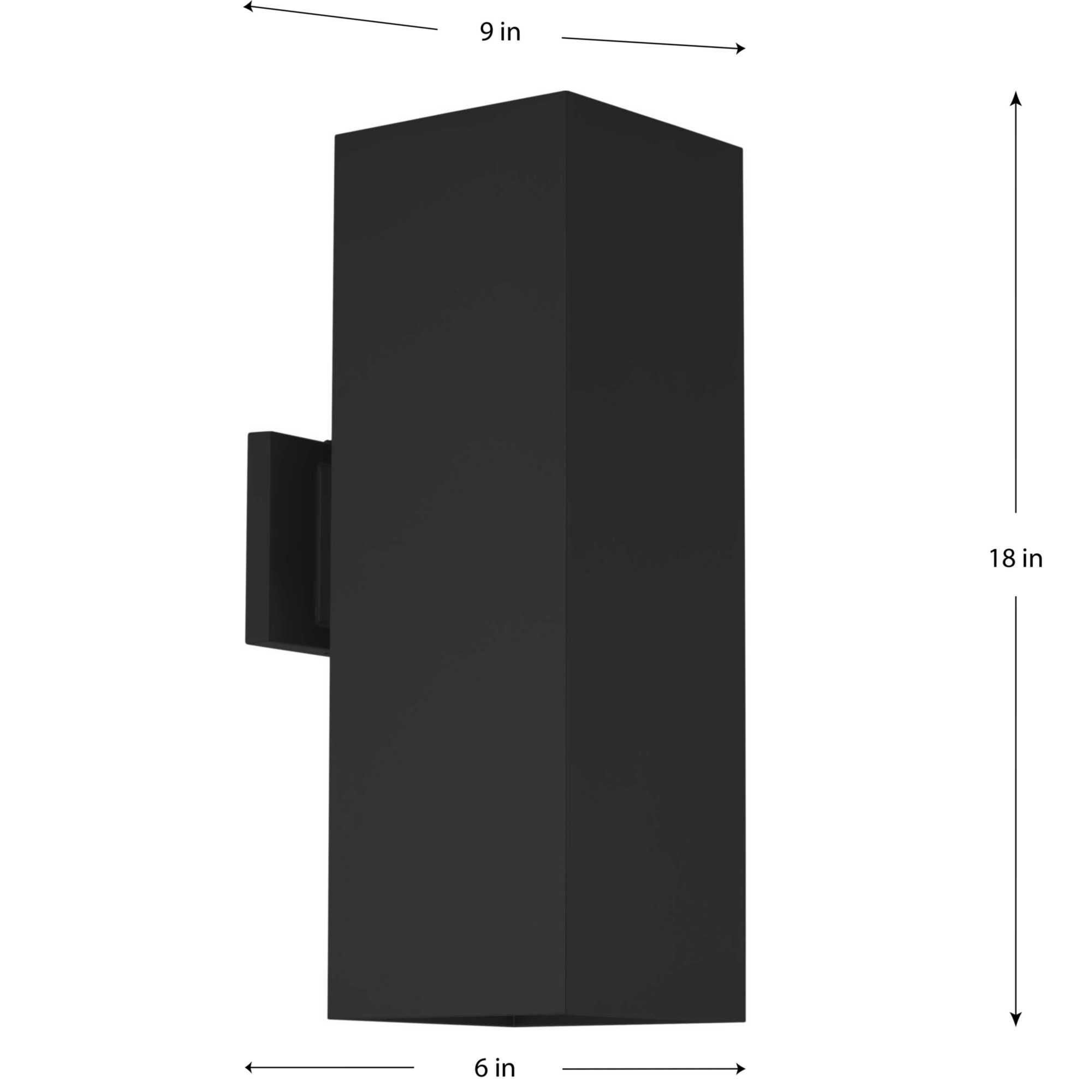 6in Cyl Sqrs 18 Inch Tall 2 Light Outdoor Wall Light by Progress Lighting