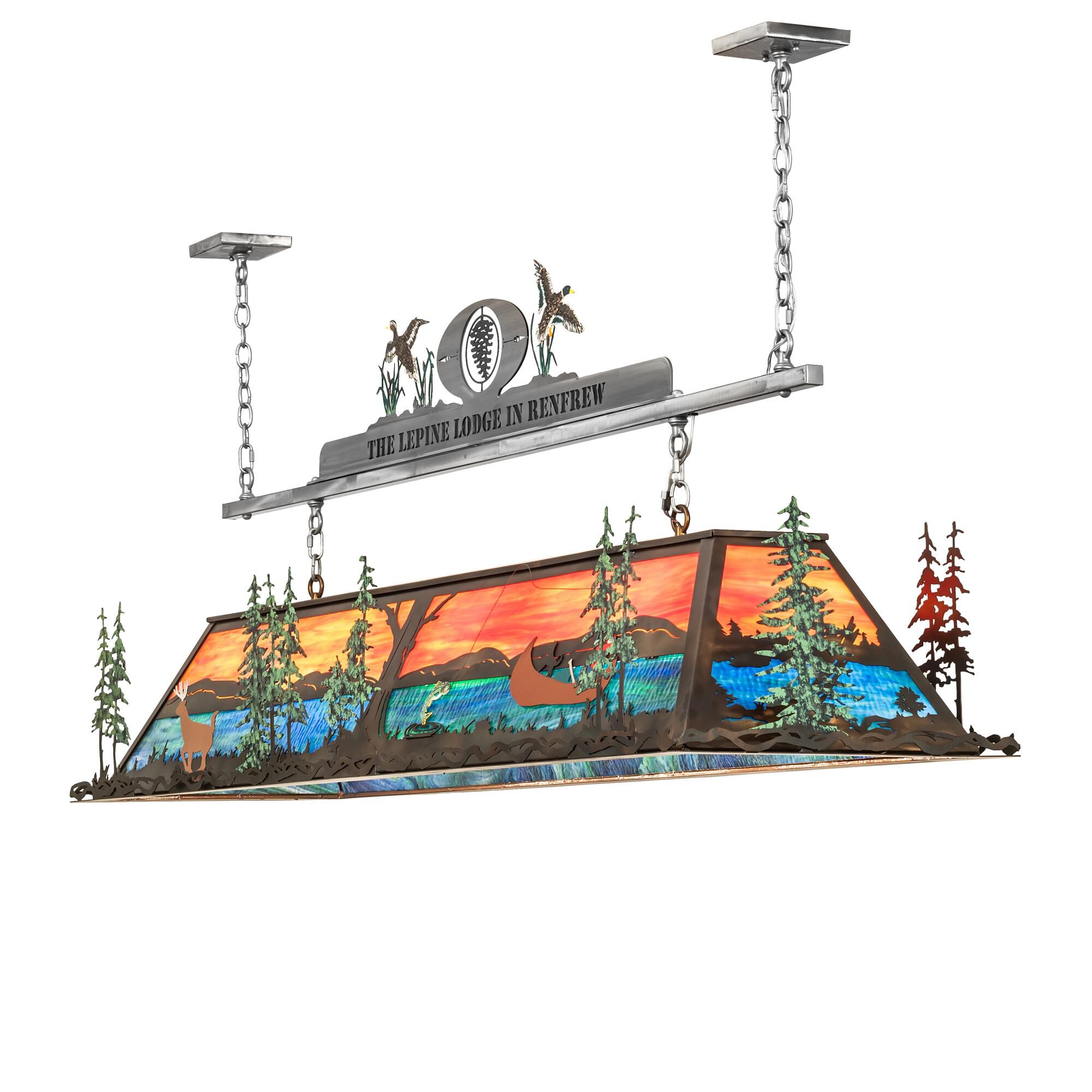 Shown in Antique Copper Finish;Burnished finish and Ruby;Blue glass