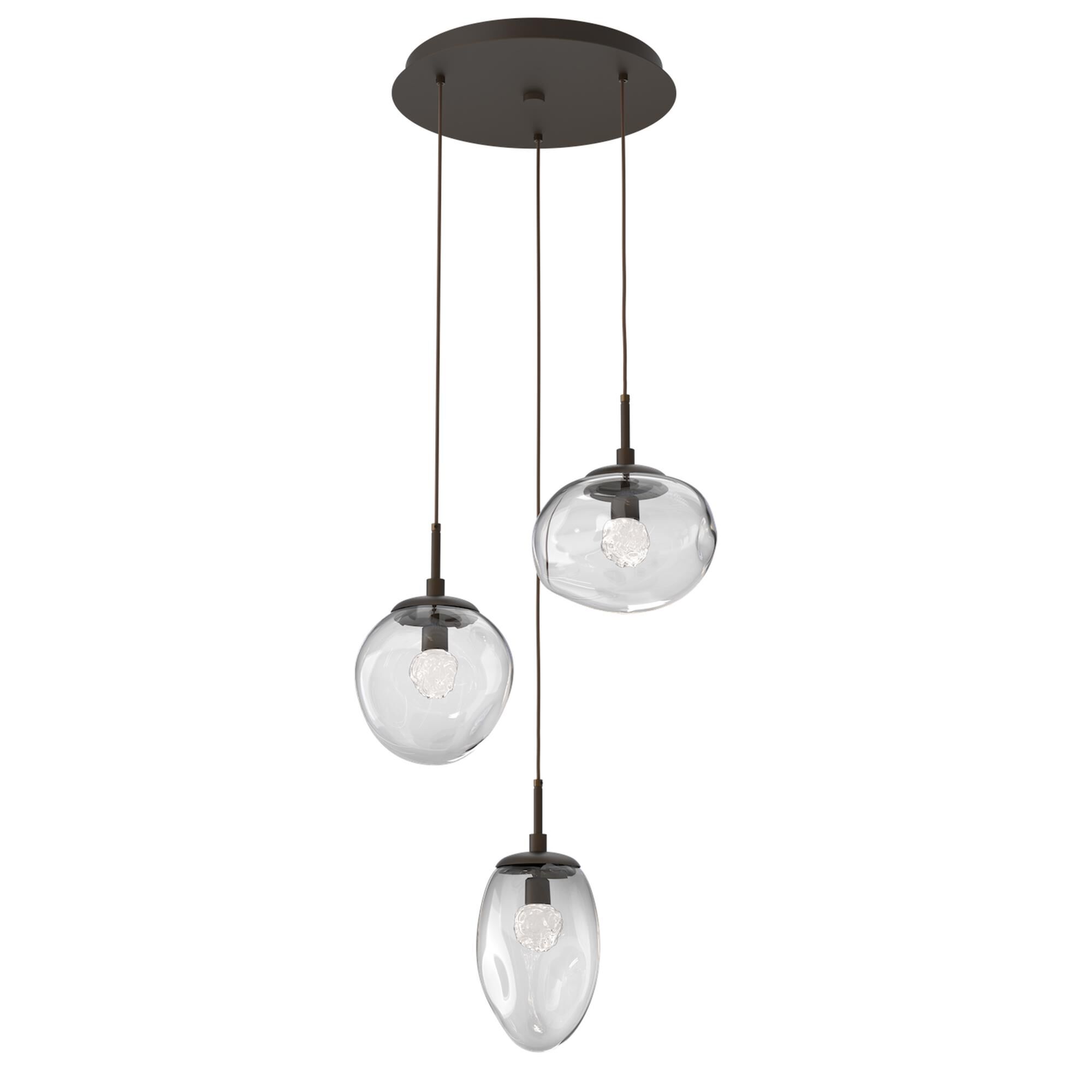 Shown in Flat Bronze finish and Floret Inner Clear Outer glass