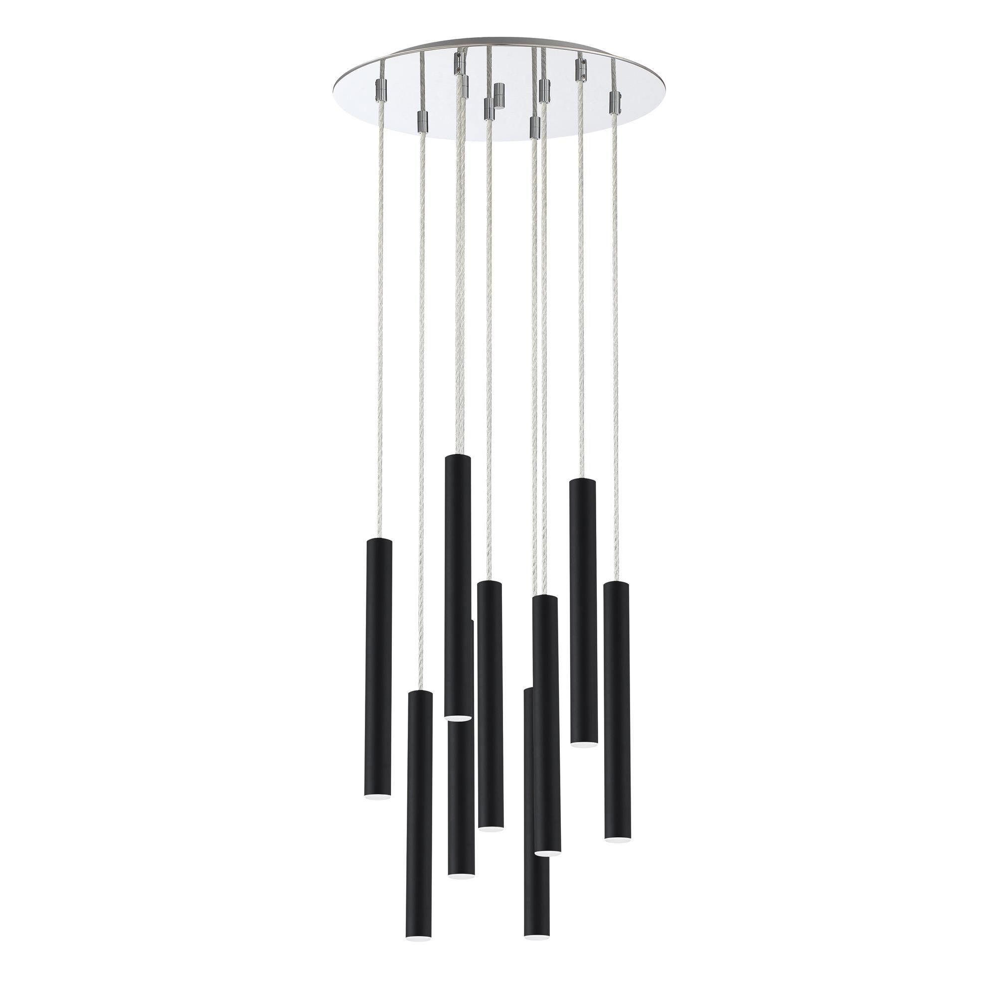 Shown in Chrome finish and Steel glass and Steel shade