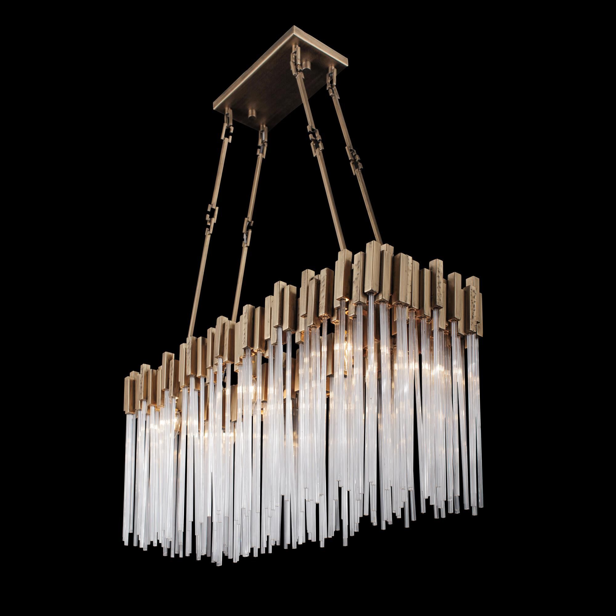 Shown in Havana Gold finish and Clear Fluted glass