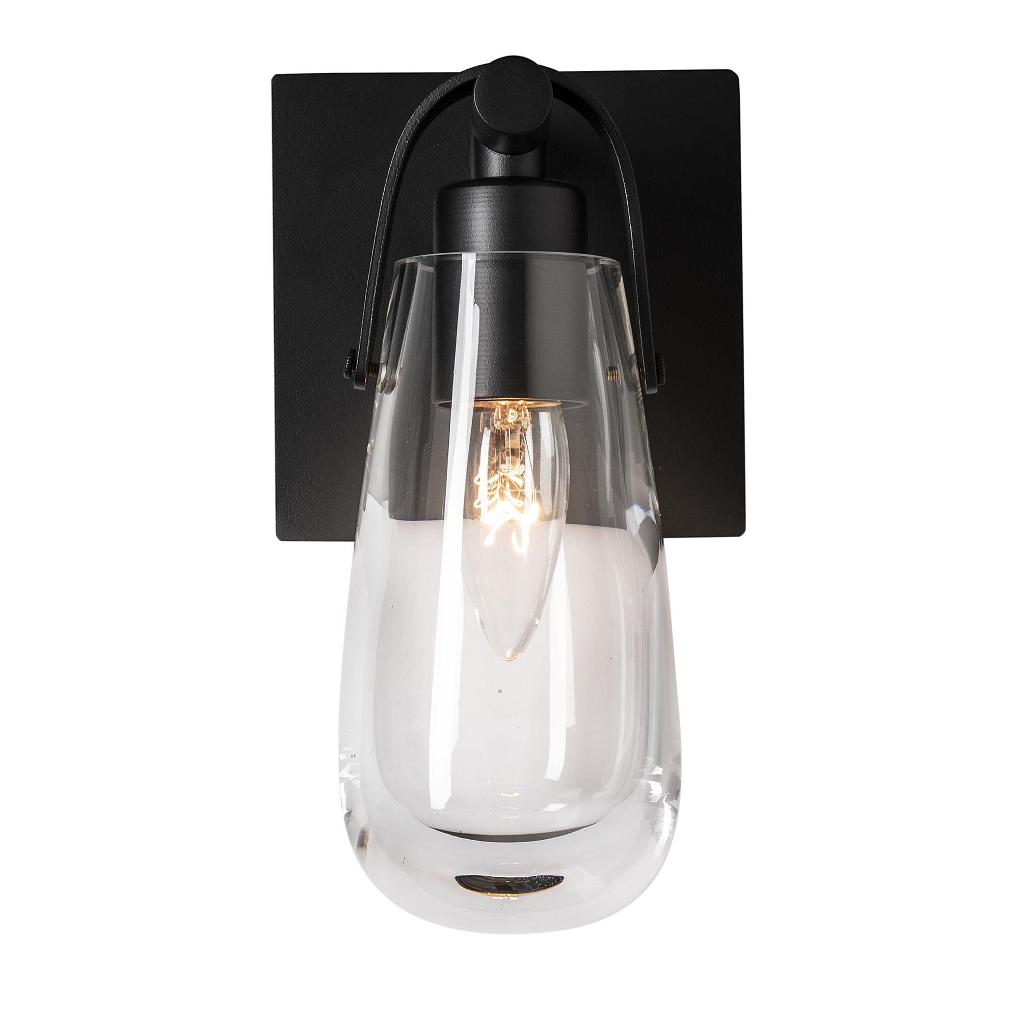 Shown in Black finish and Clear glass