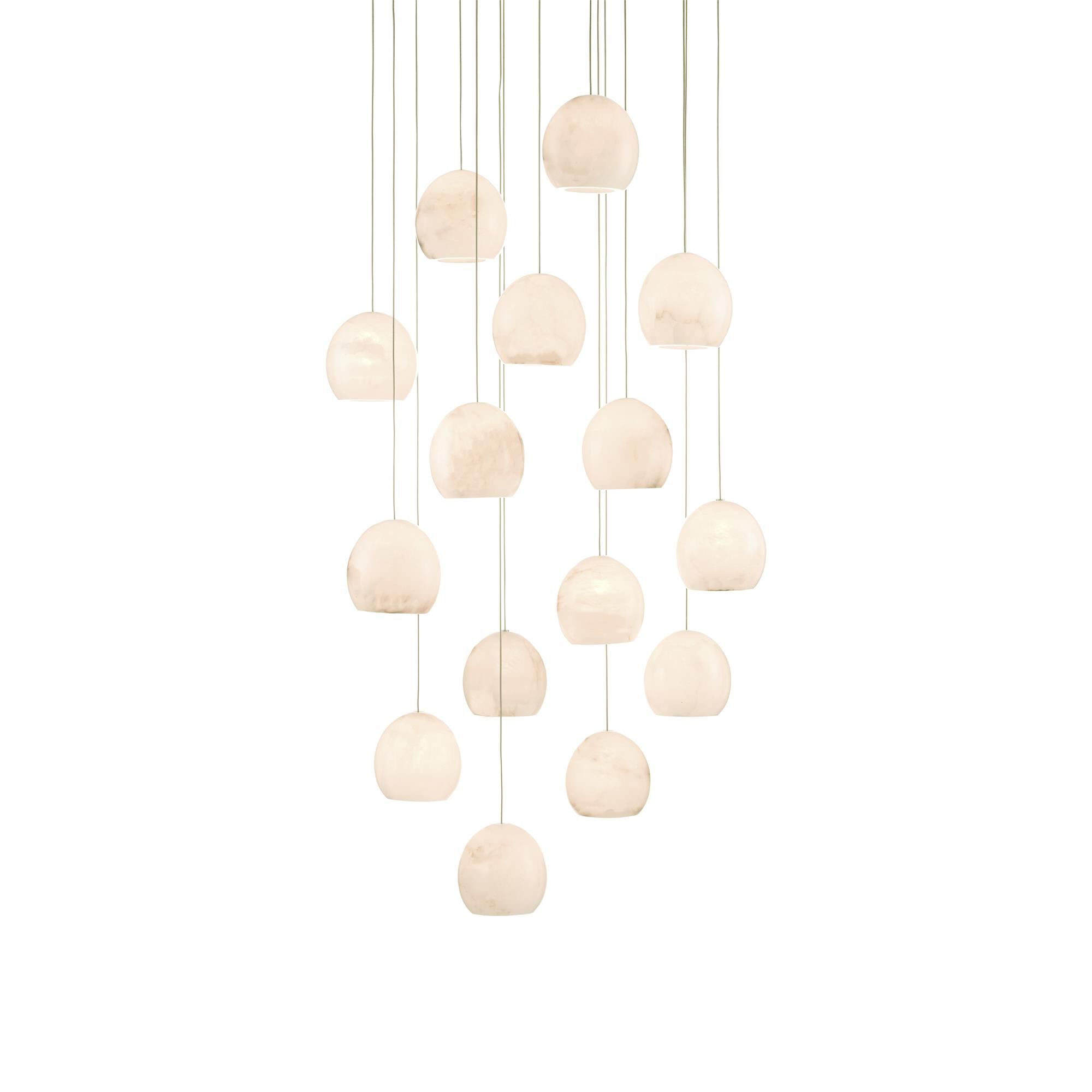 Shown in Natural/Painted Silver finish and Alabaster/White Marble shade
