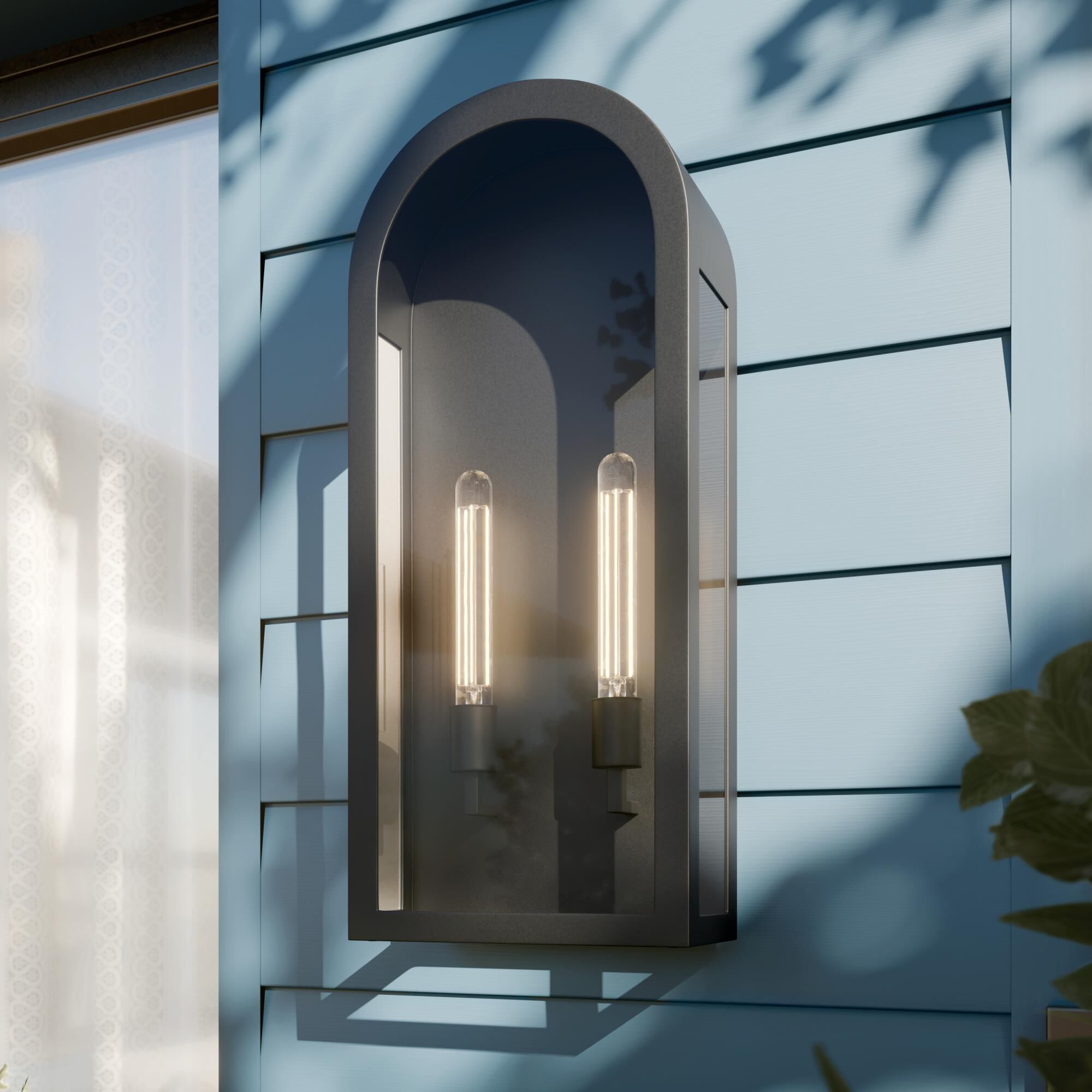 Shown in Textured Black finish and Clear glass