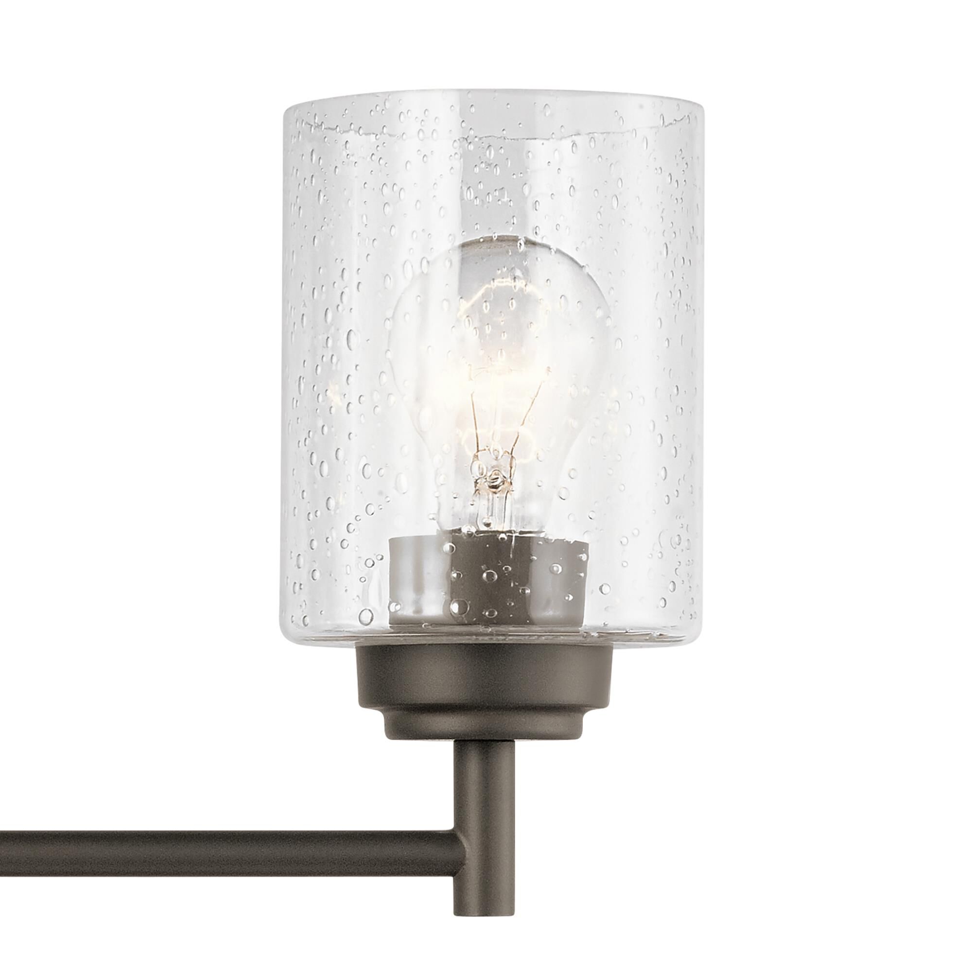 Shown in Olde Bronze finish and Clear Seeded glass