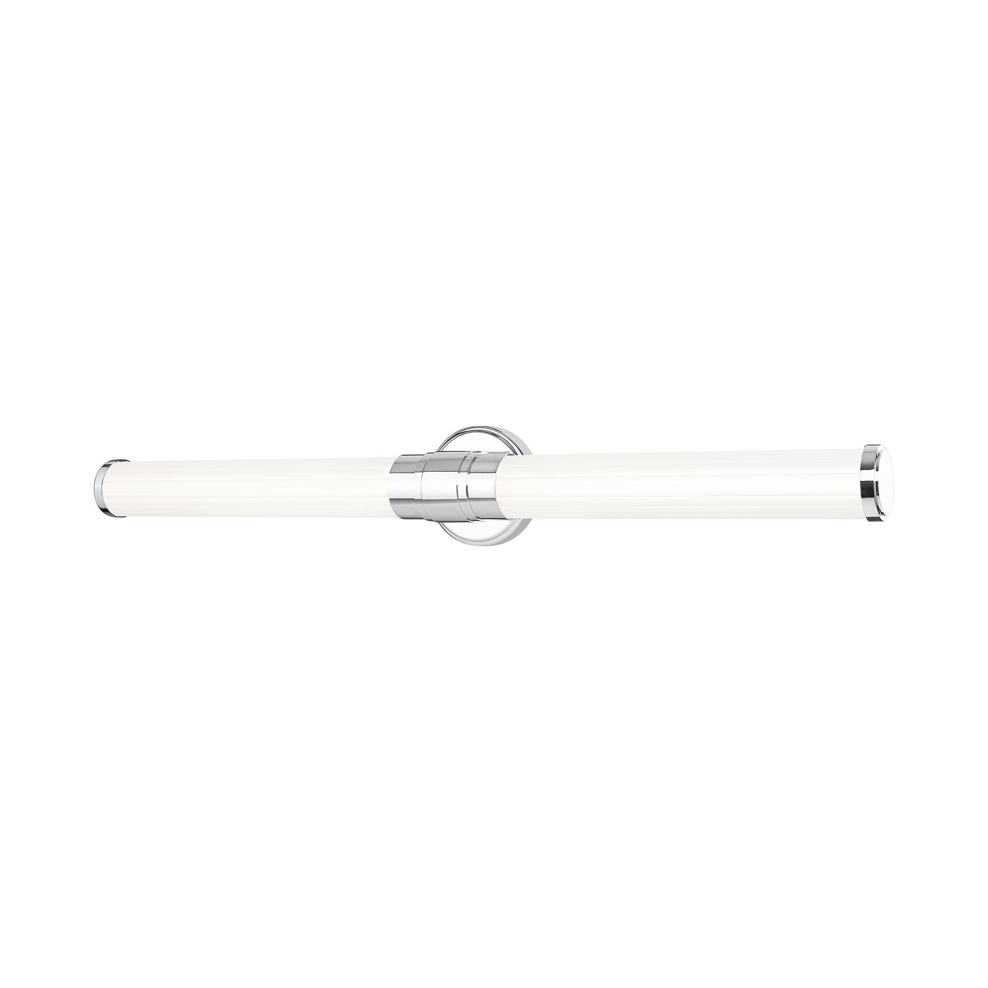 Shown in Chrome finish and Opal White glass and Opal White shade