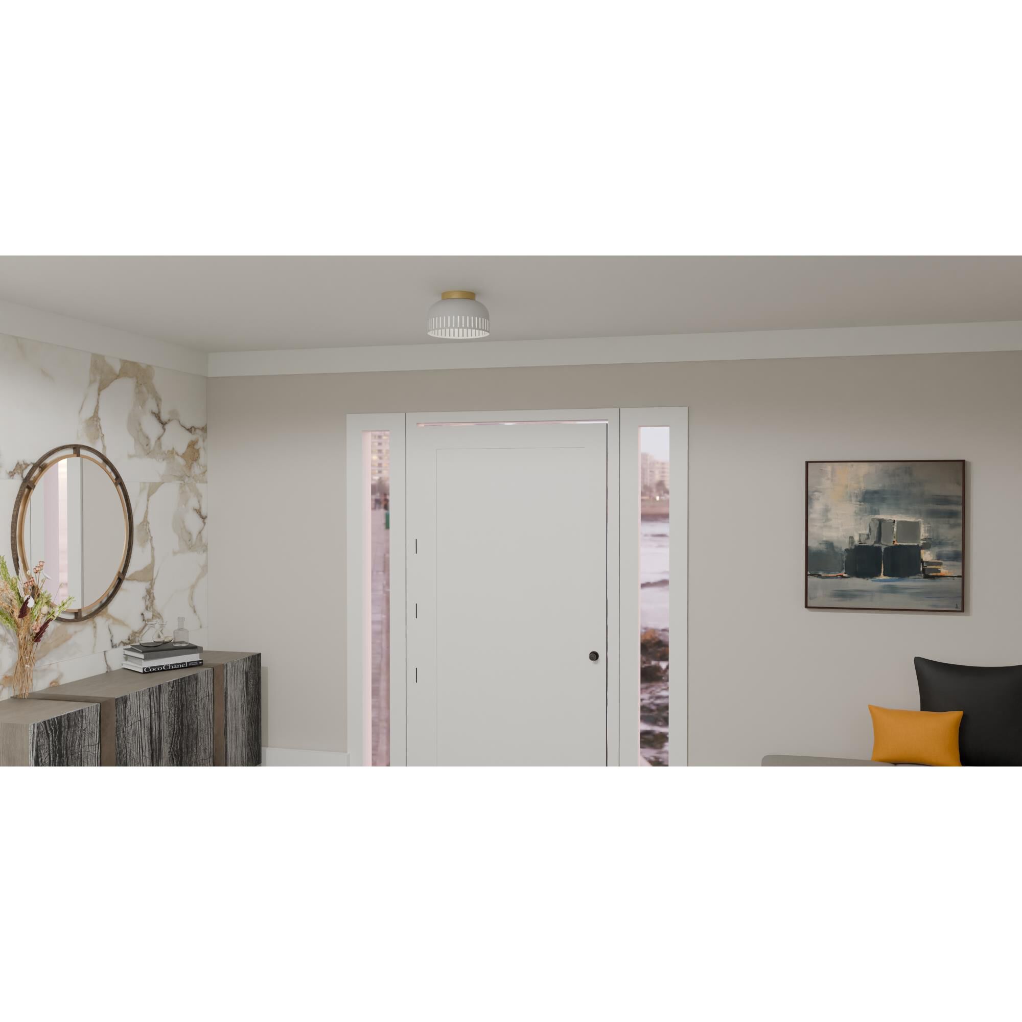 Shown in Matte White finish and Metal shade