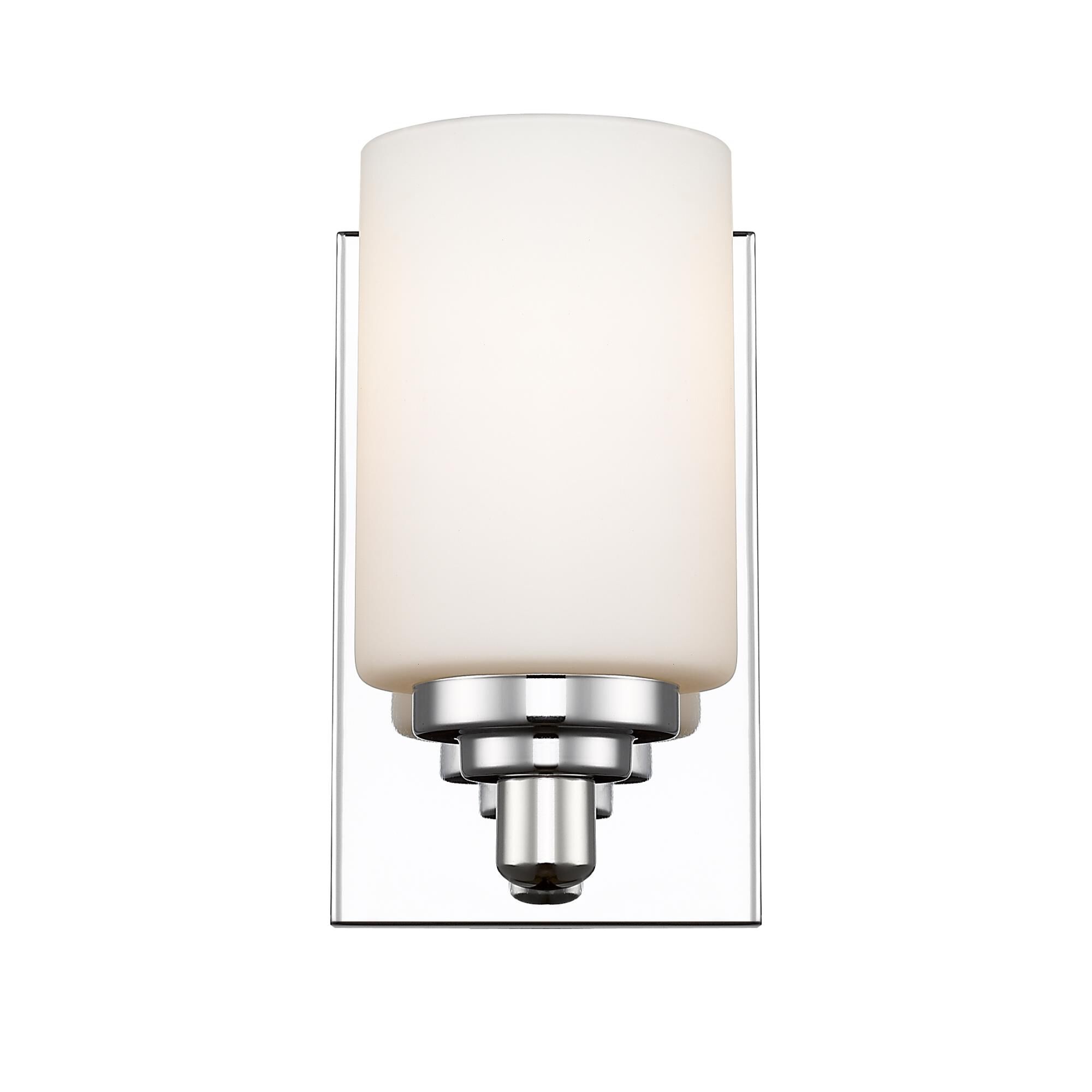 Shown in Chrome finish and Glass shade