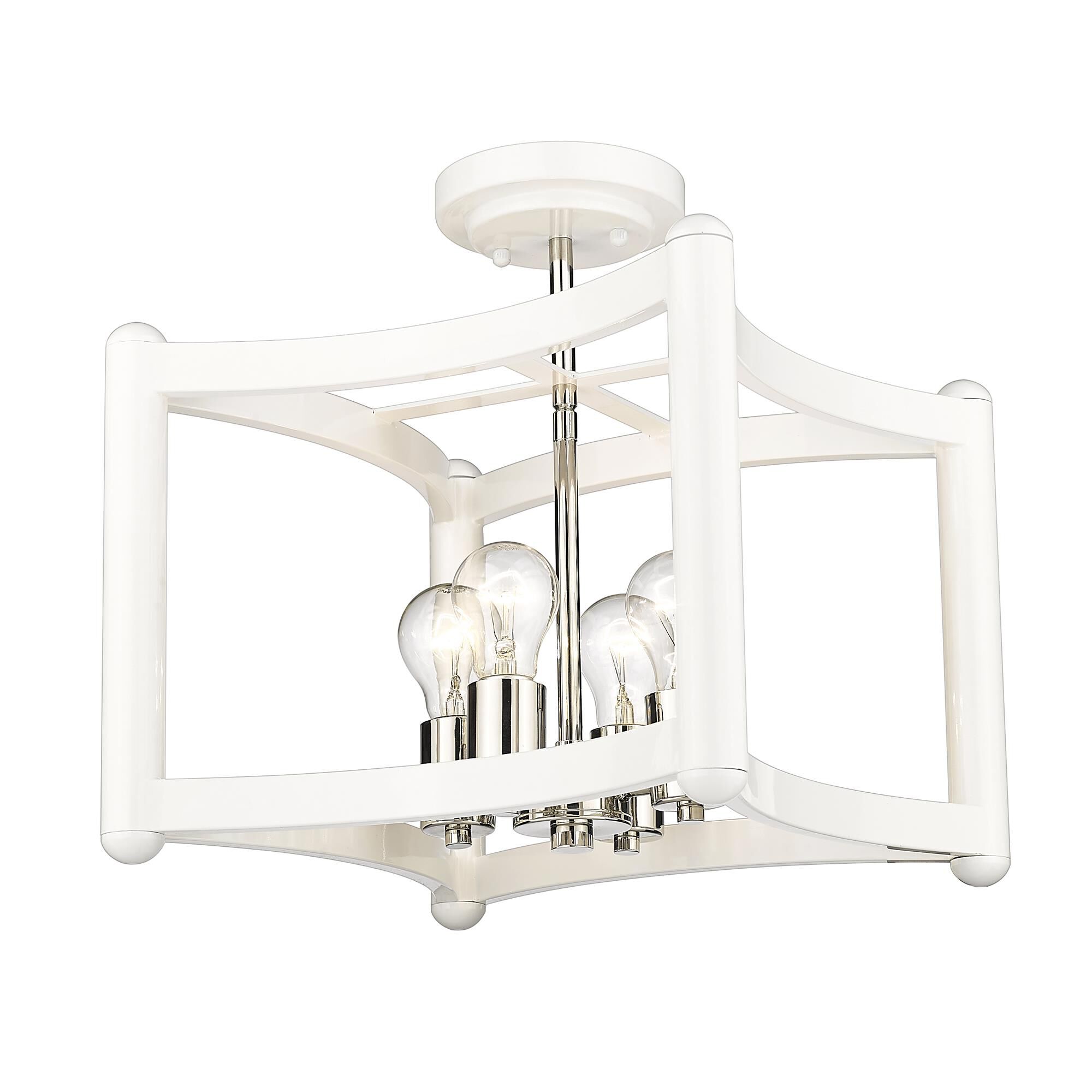 Shown in White With Polished Nickel Cluster finish