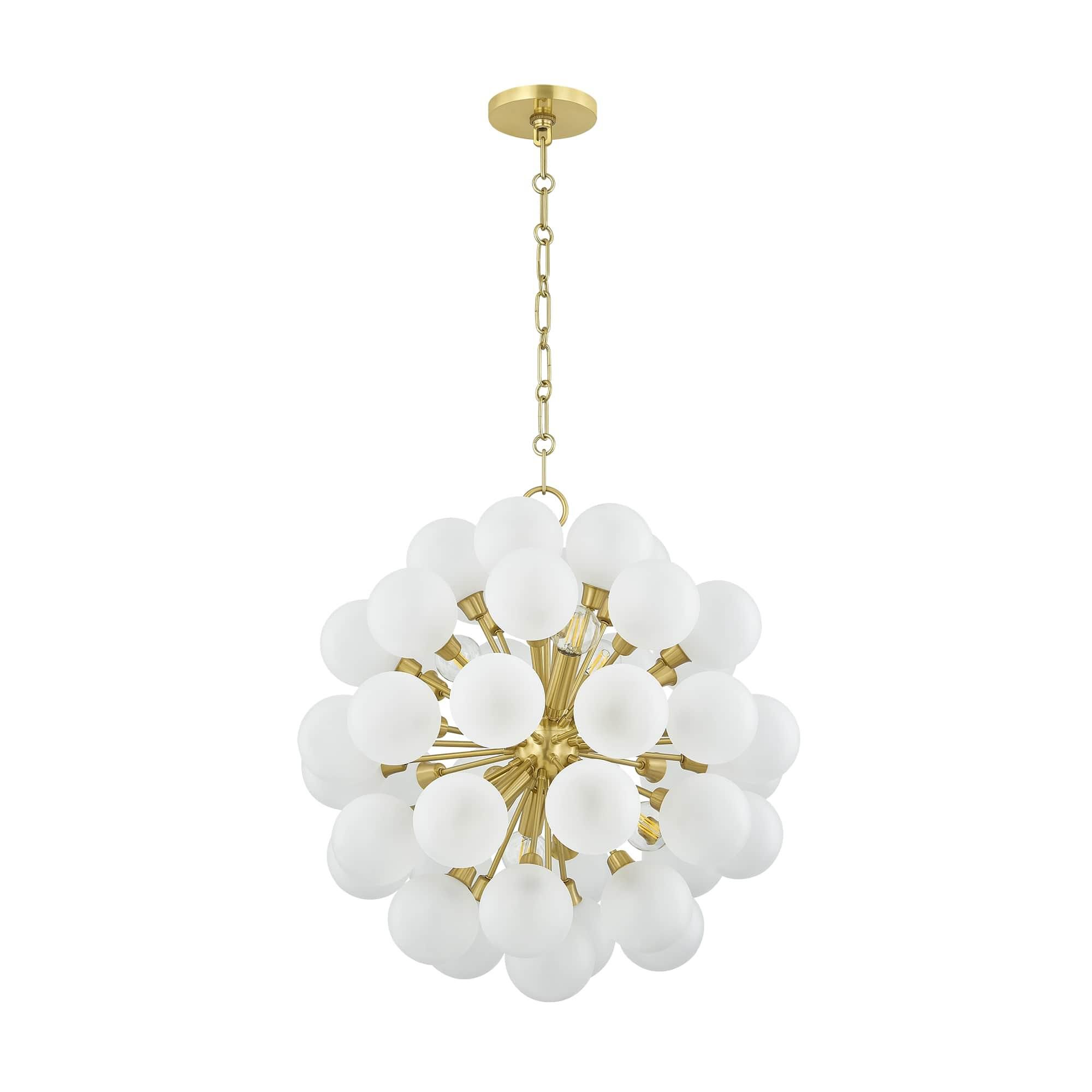 Shown in Aged Brass finish and Clear Etched glass