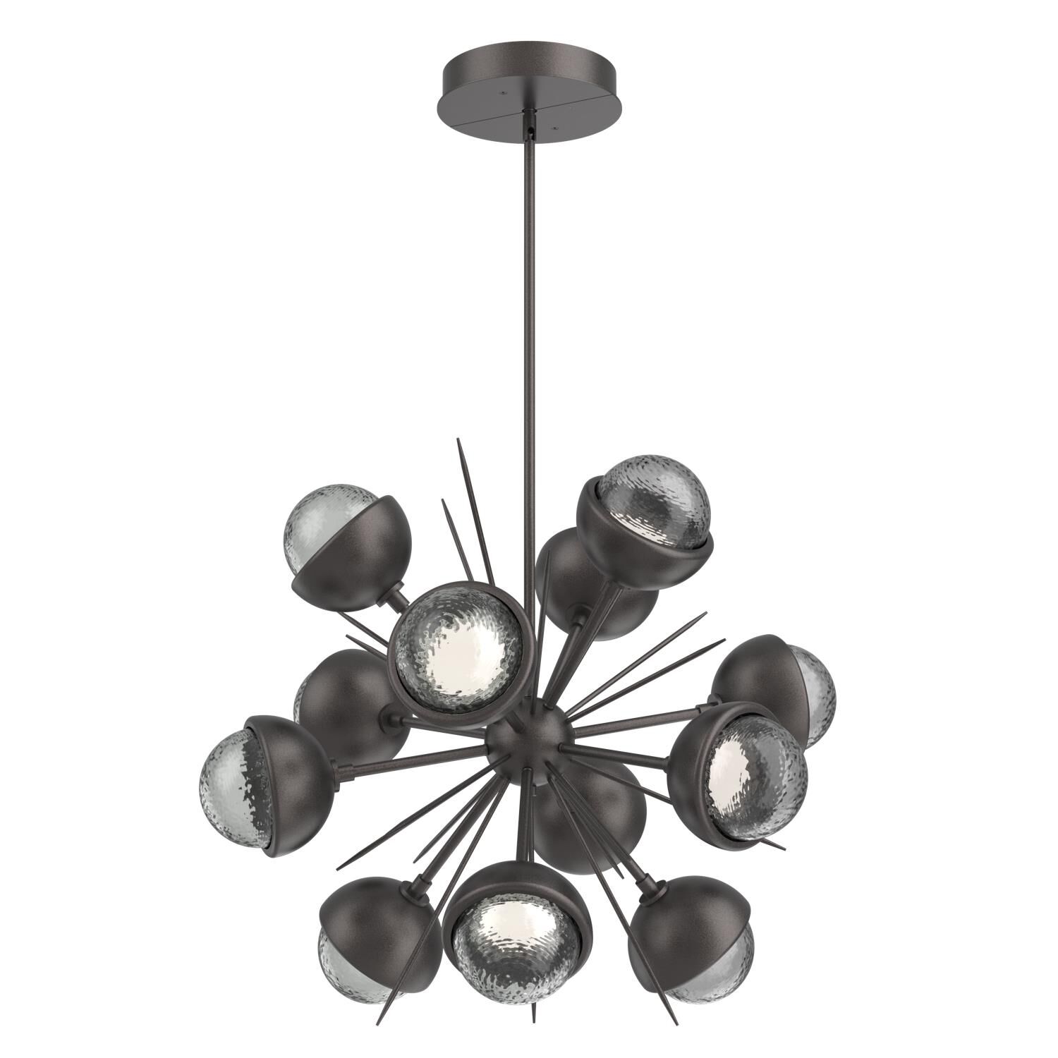 Shown in Graphite finish and Smoke glass and Metal Shade Matching Finish accent