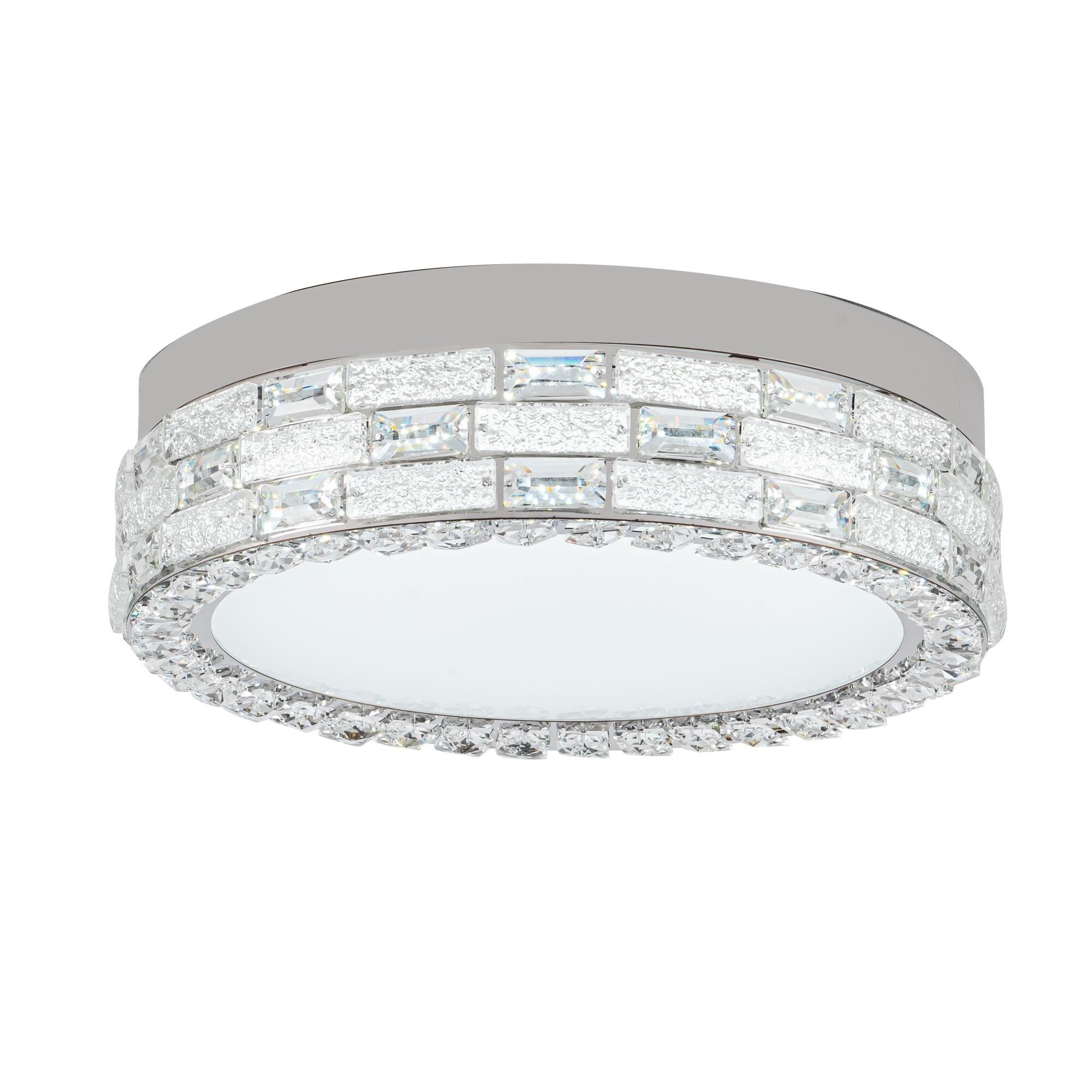 Shown in Chrome finish and Crystal glass