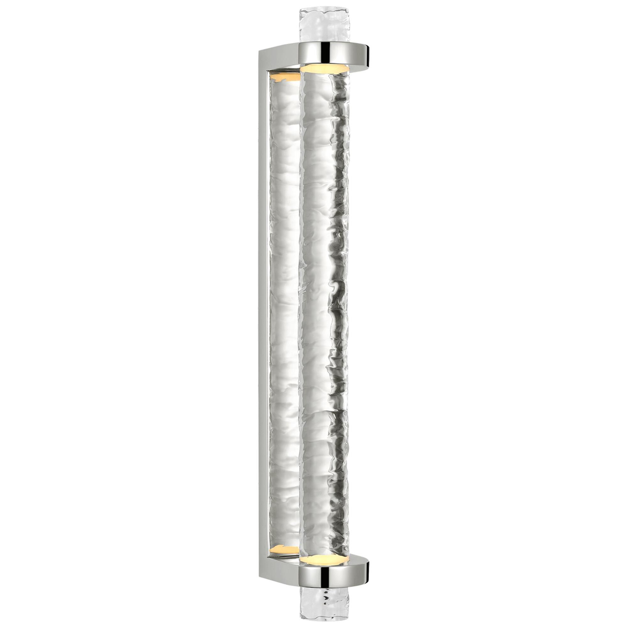 Shown in Polished Nickel finish and Clear Wavy glass
