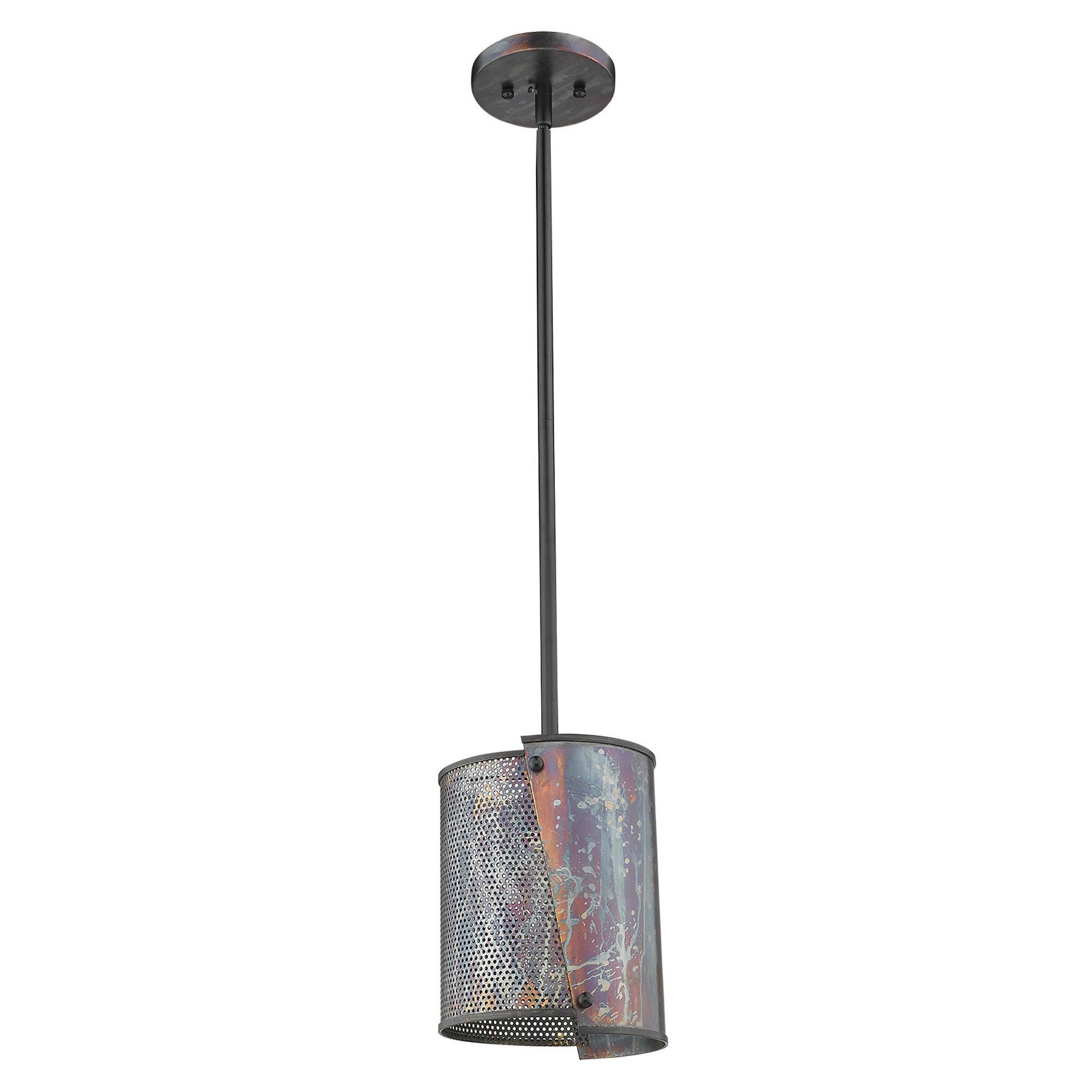 Shown in Bronze Patina finish and Bronze Patina glass and Bronze Patina, Metal Drum shade