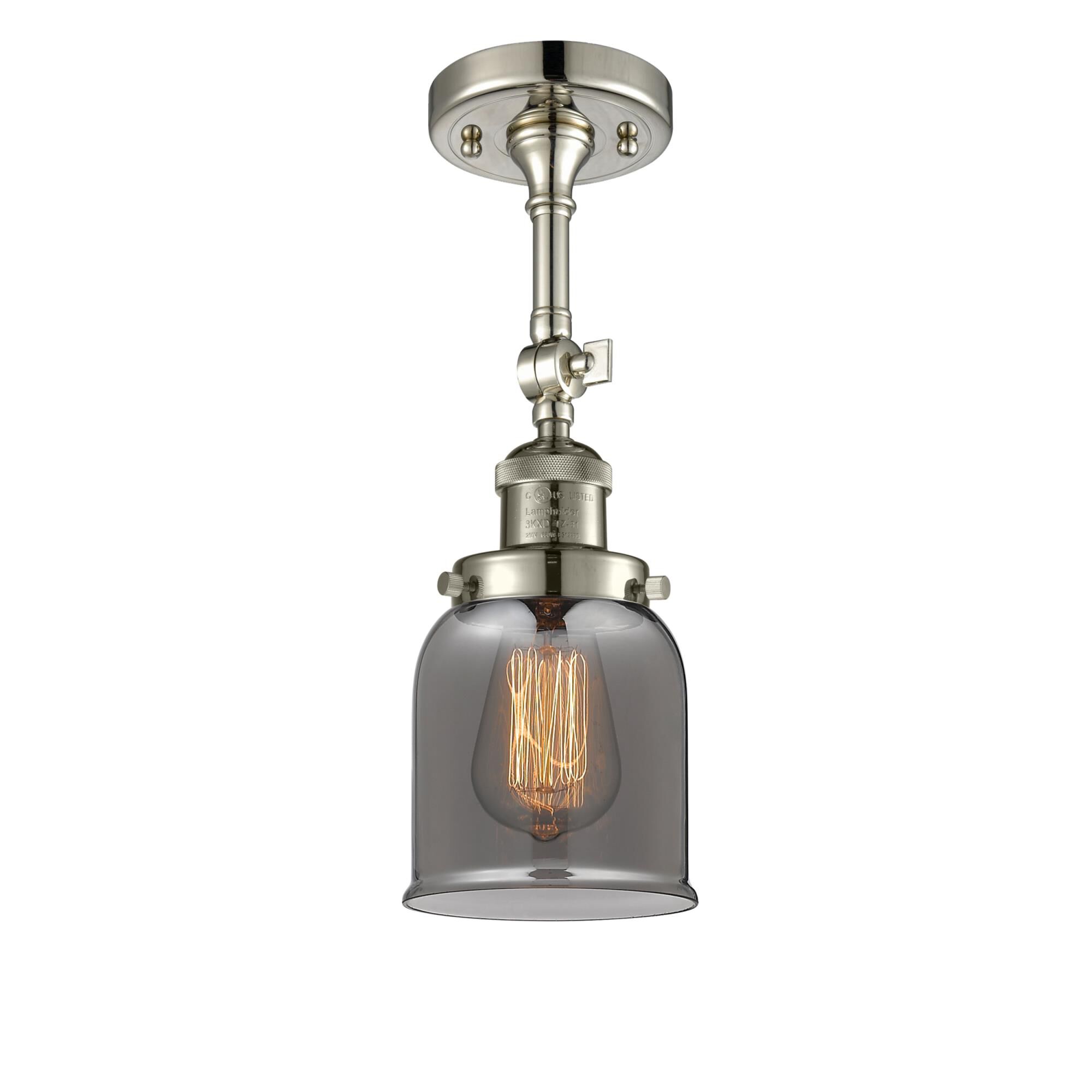 Shown in Polished Nickel finish and Plated Smoked glass and None accent