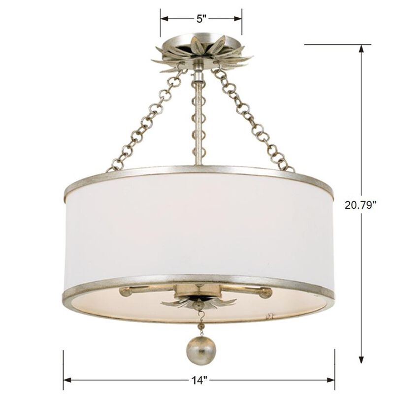 Broche 14 Inch 3 Light Mini Chandelier by Crystorama