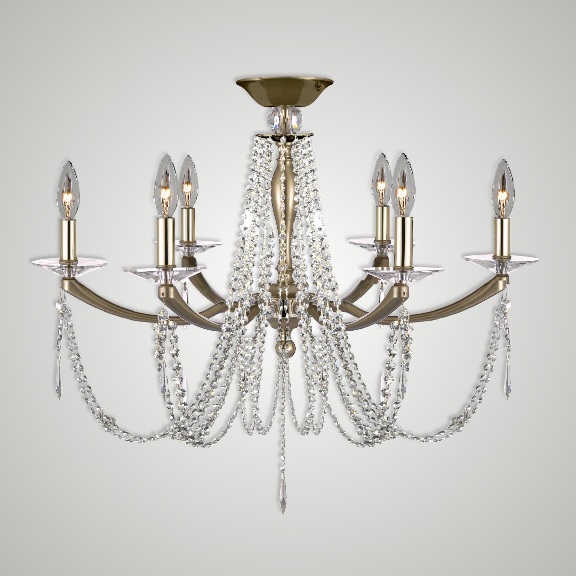 Kensington 26 Inch 6 Light Semi Flush Mount by American Brass and Crystal