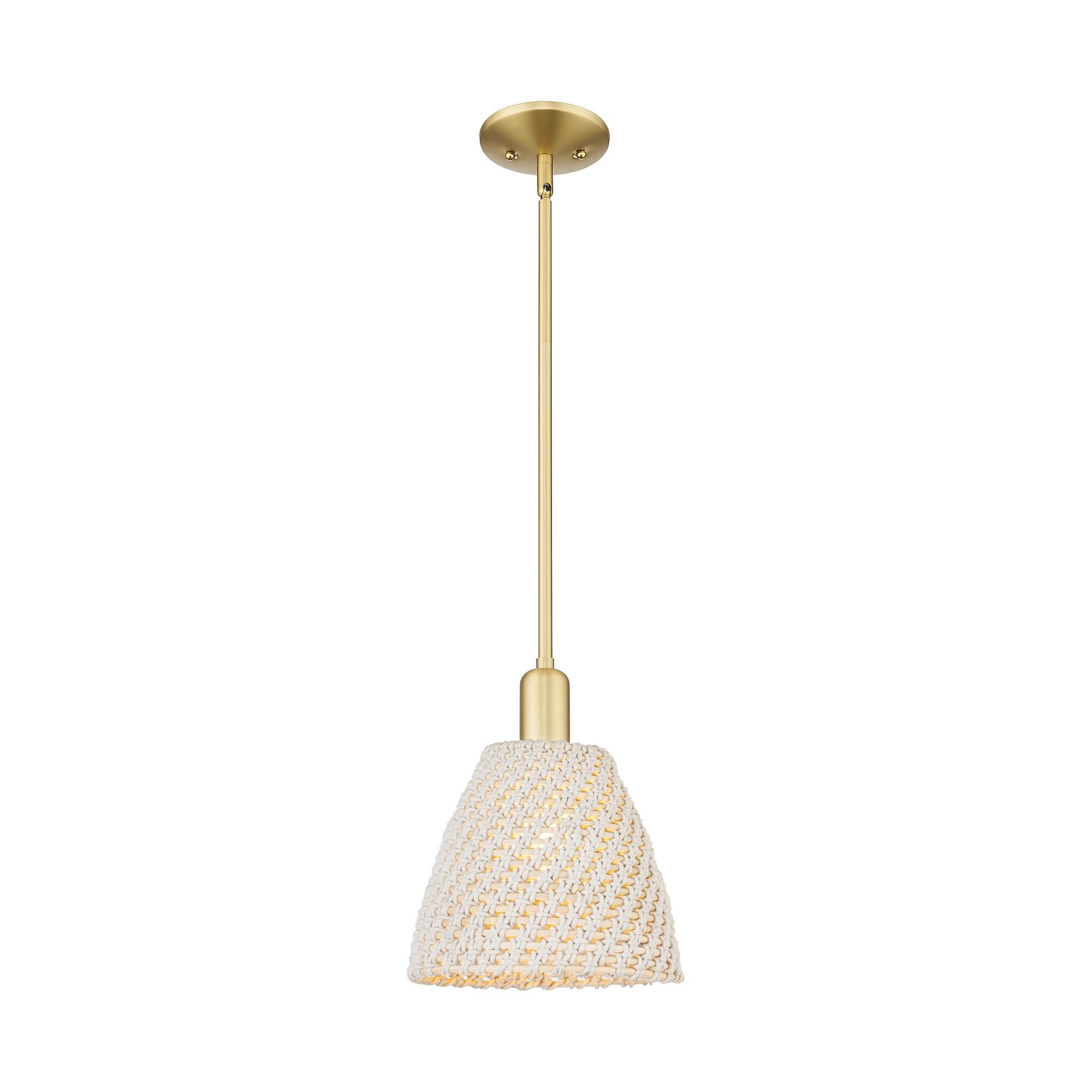 Shown in Satin Gold finish and Natural shade