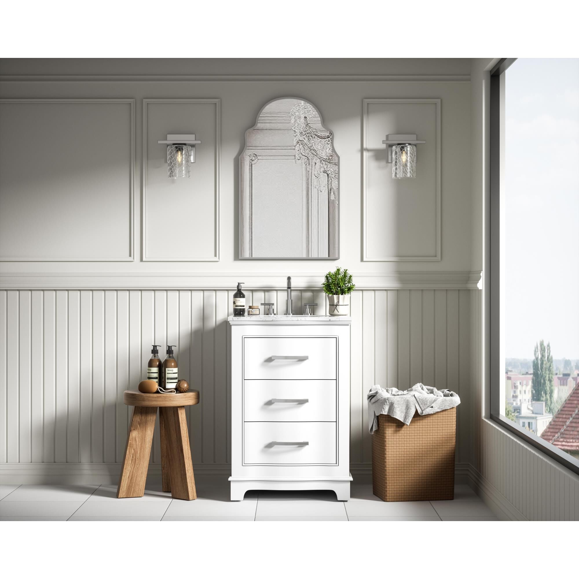 Shown in White finish