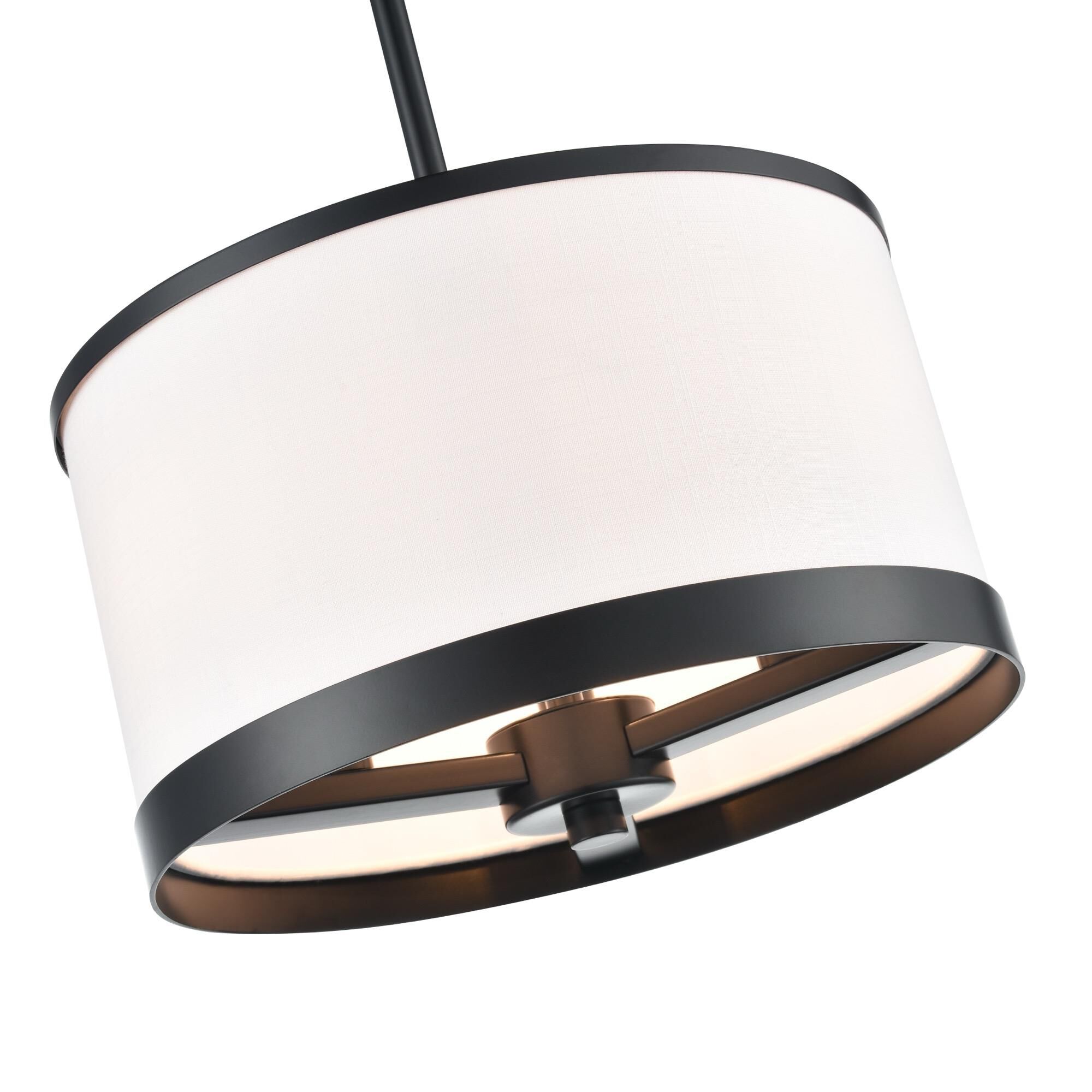 Shown in Black finish and White Fabric shade