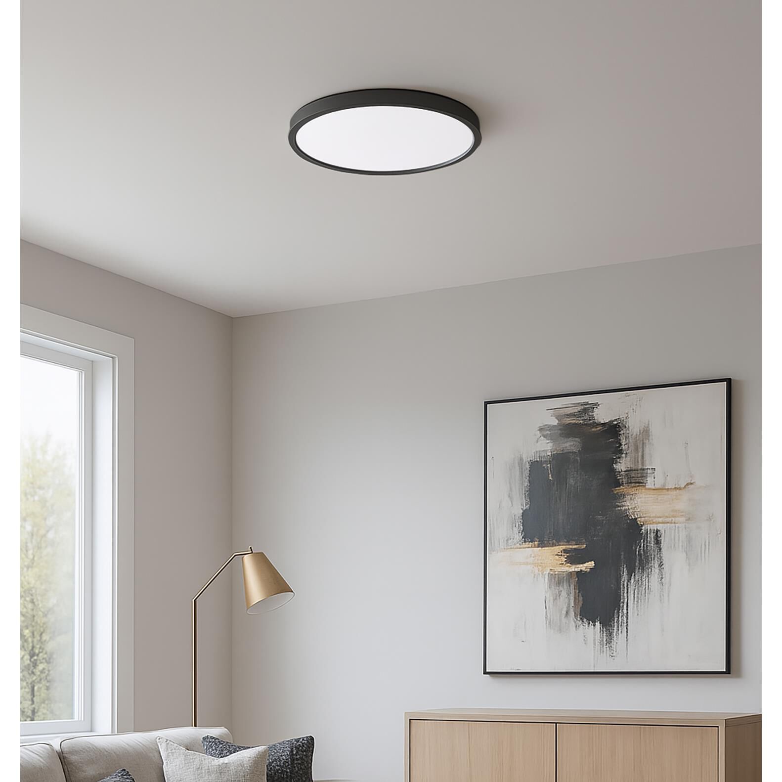 Shown in Black finish and White Acrylic glass