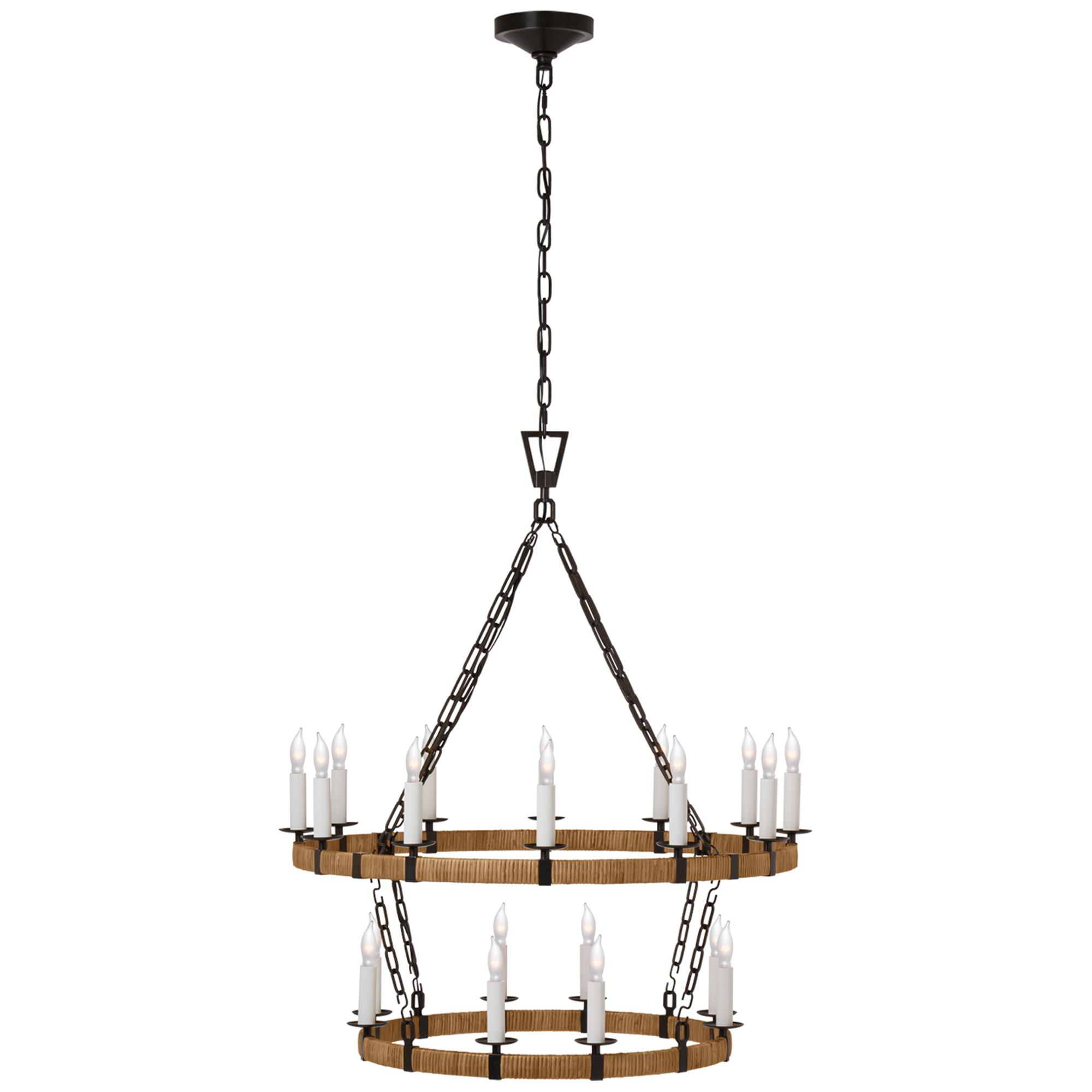 Shown in Aged Iron and Natural Rattan finish