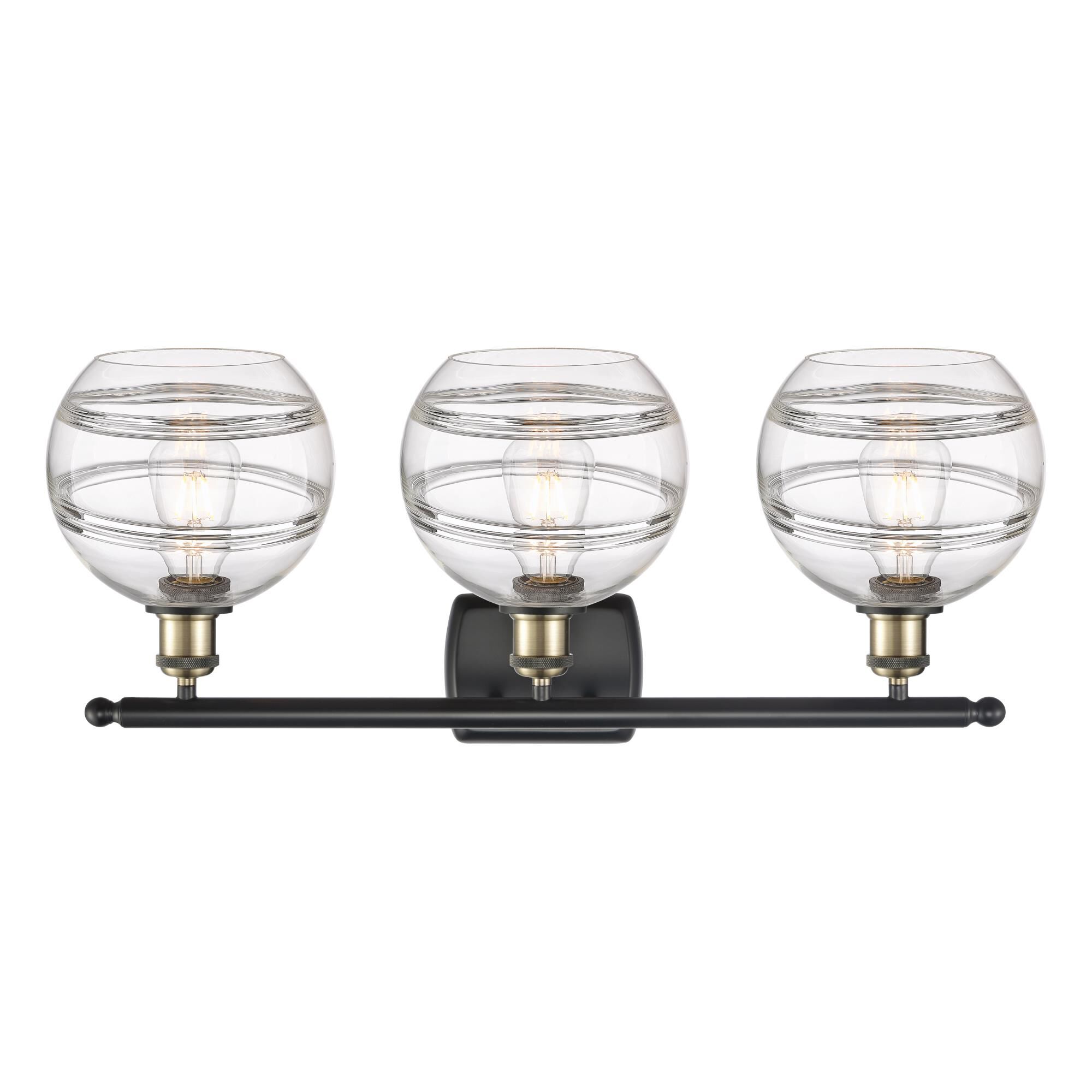 Shown in Black Antique Brass finish and Clear glass