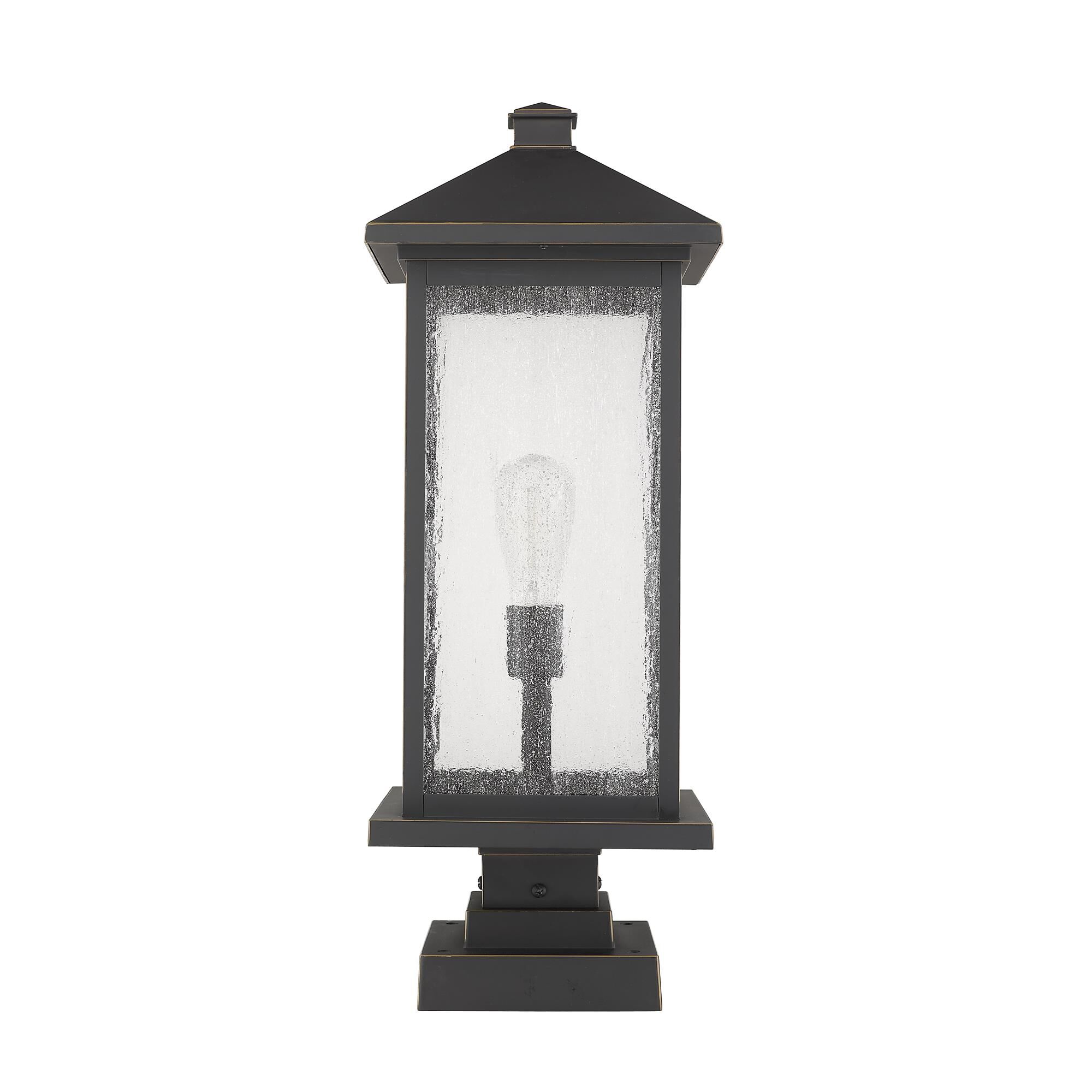 Shown in Oil Rubbed Bronze finish and Glass shade
