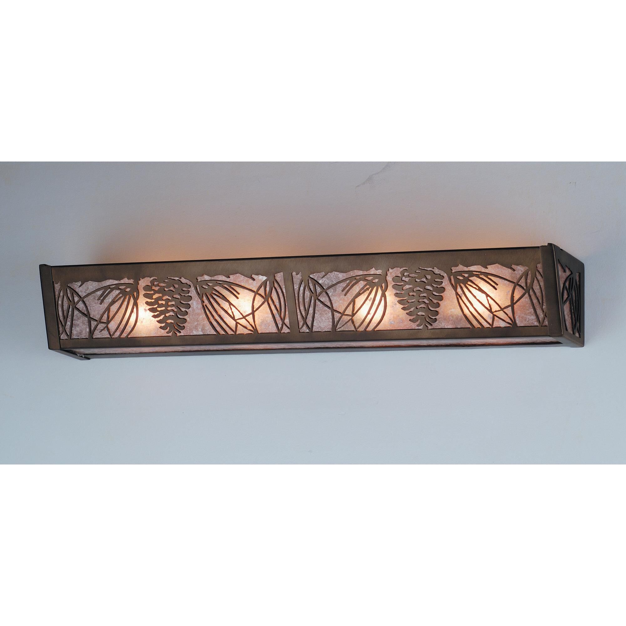 Shown in Antique Copper Finish finish and Silver Mica glass