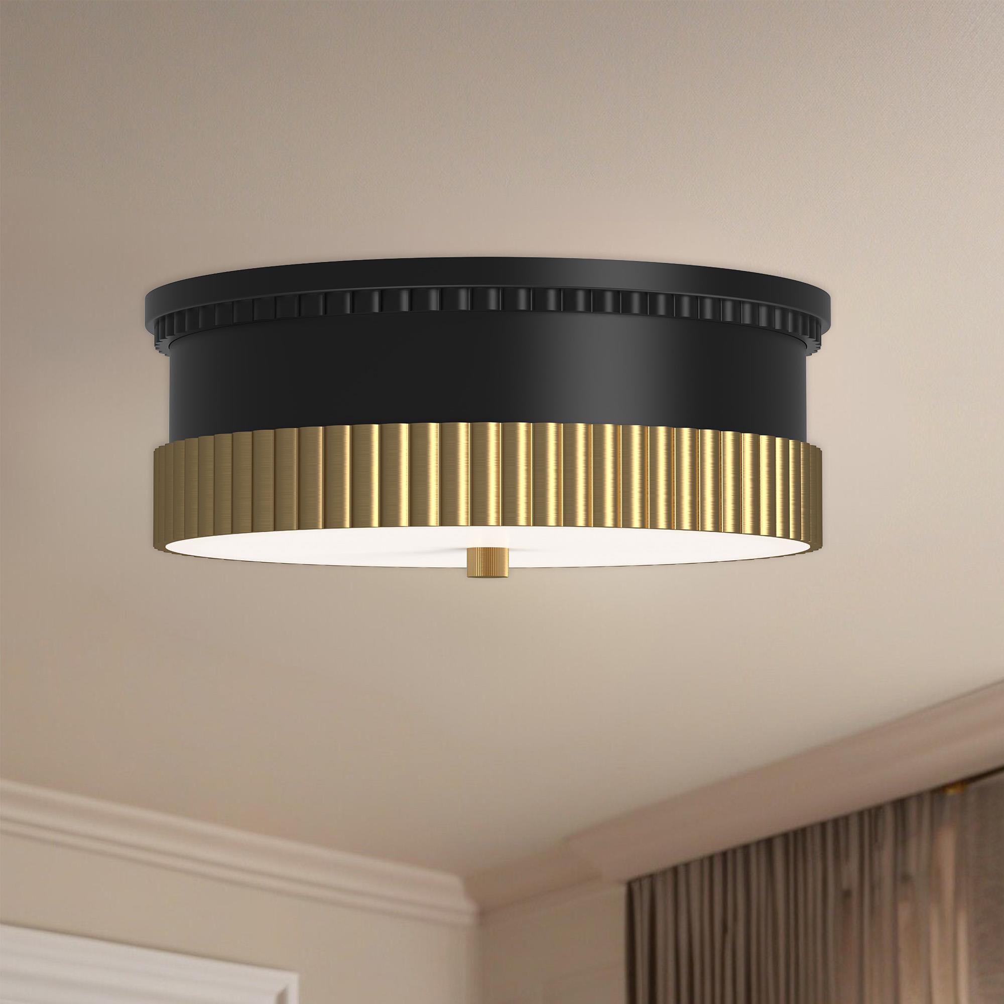 Rue 14 Inch 3 Light Flush Mount by Alora Mood