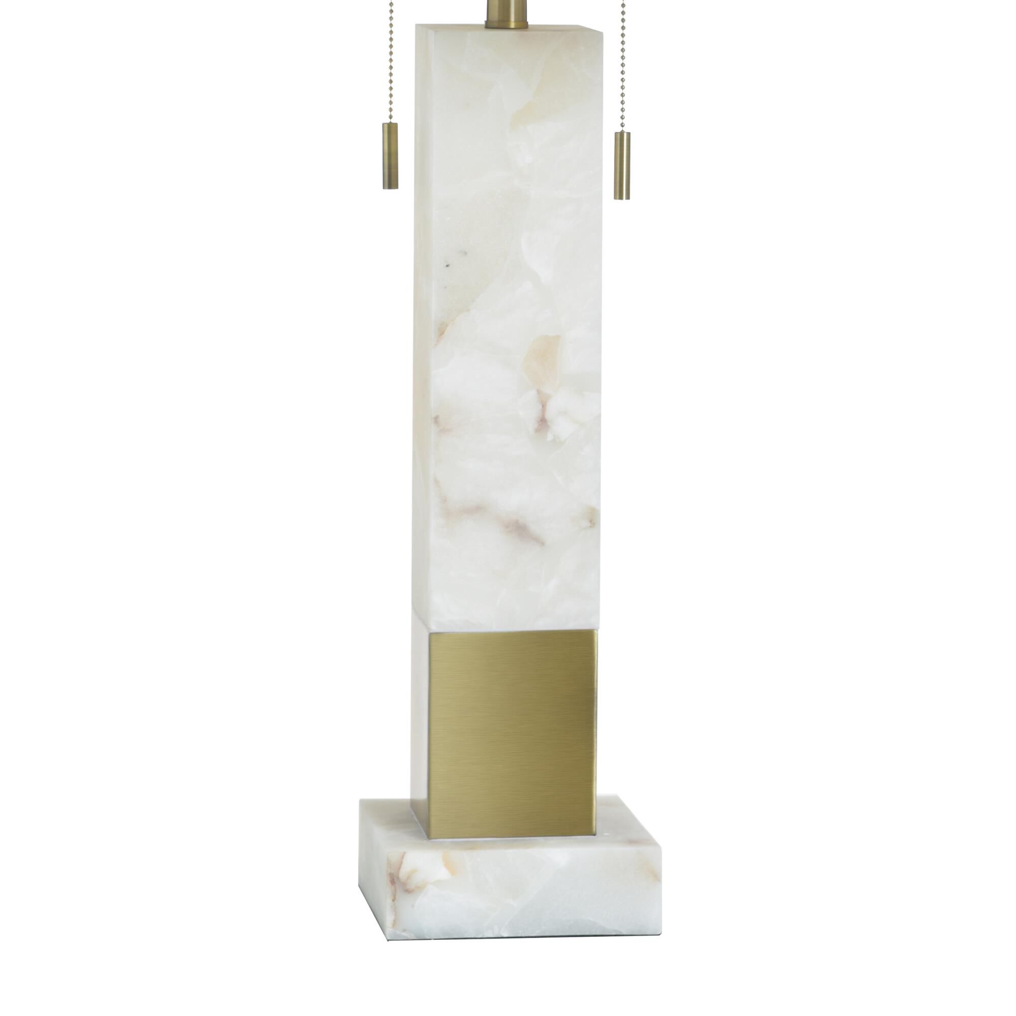 Shown in Brass finish and White shade