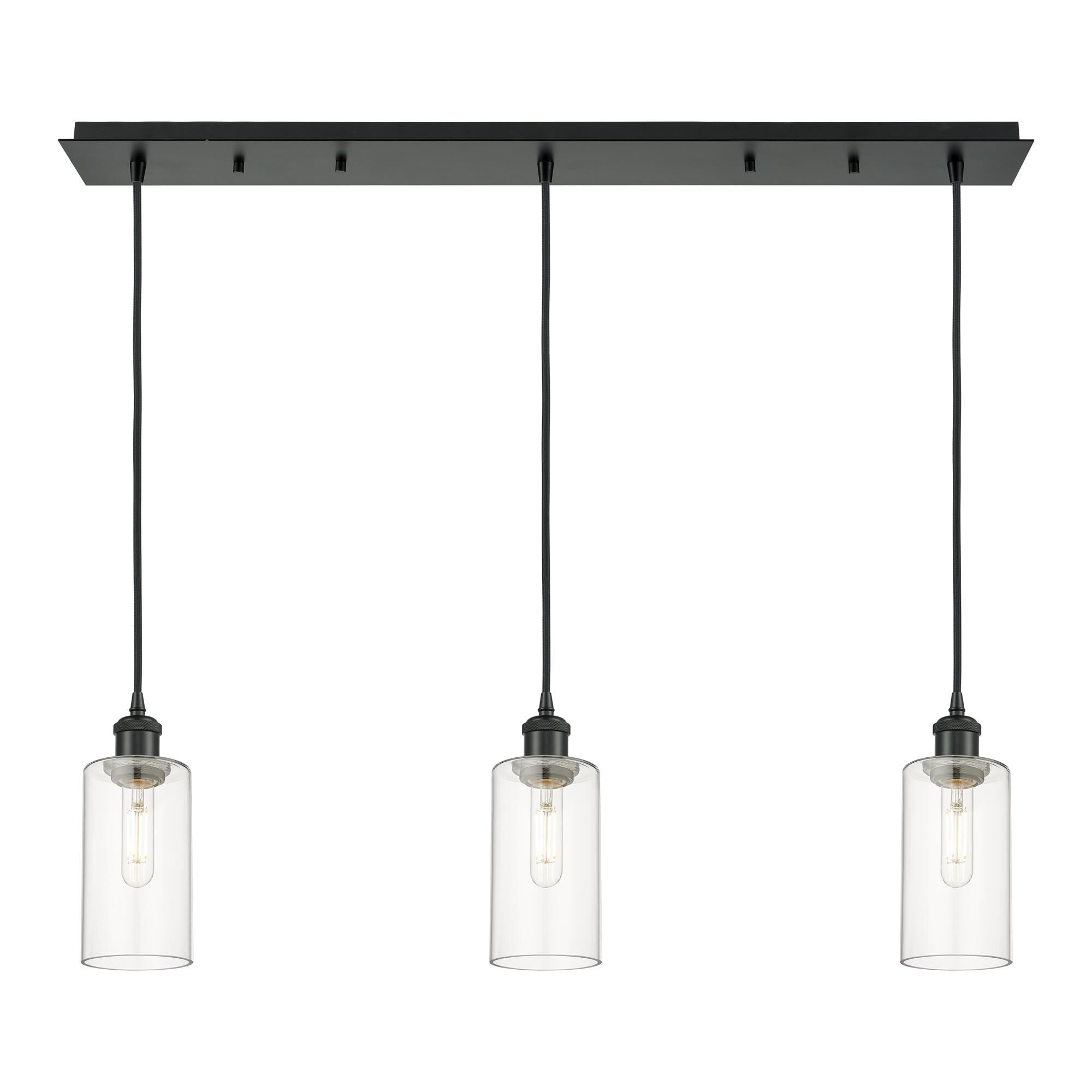 Shown in Matte Black finish and Clear shade