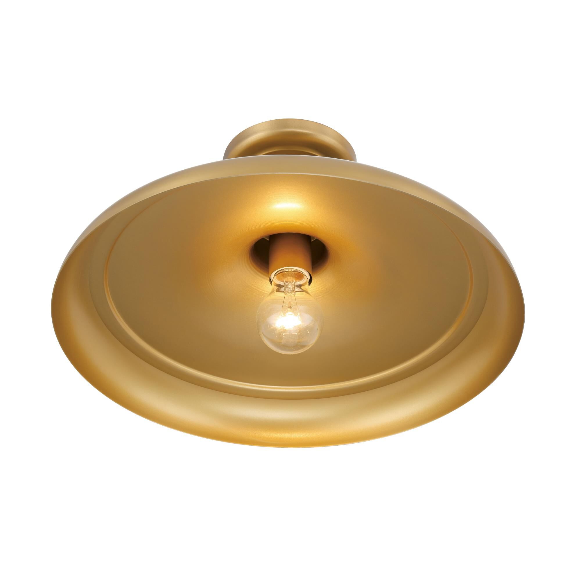 Shown in Legacy Brass finish and Legacy Brass (Inside/Outside) glass and Steel shade