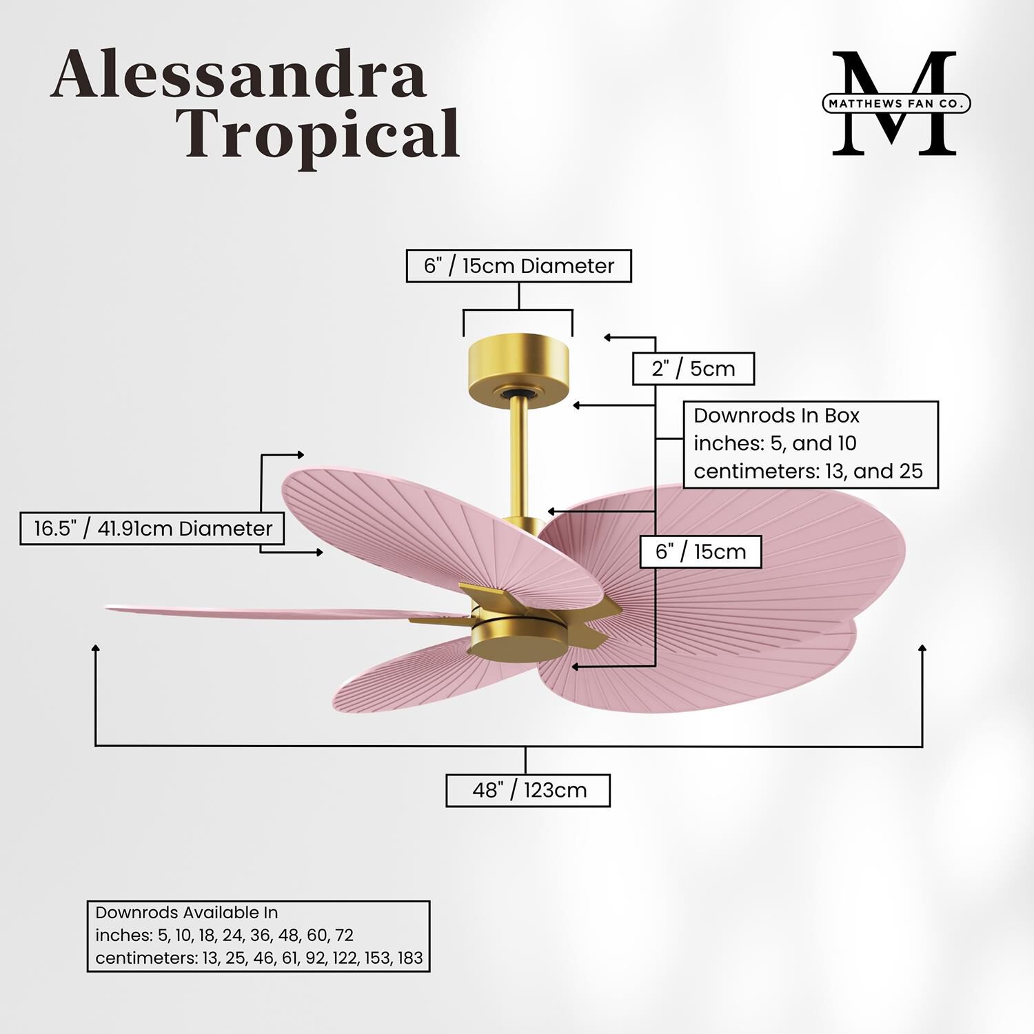 Alessandra Tropical 48 Inch Ceiling Fan by Matthews Fan Company