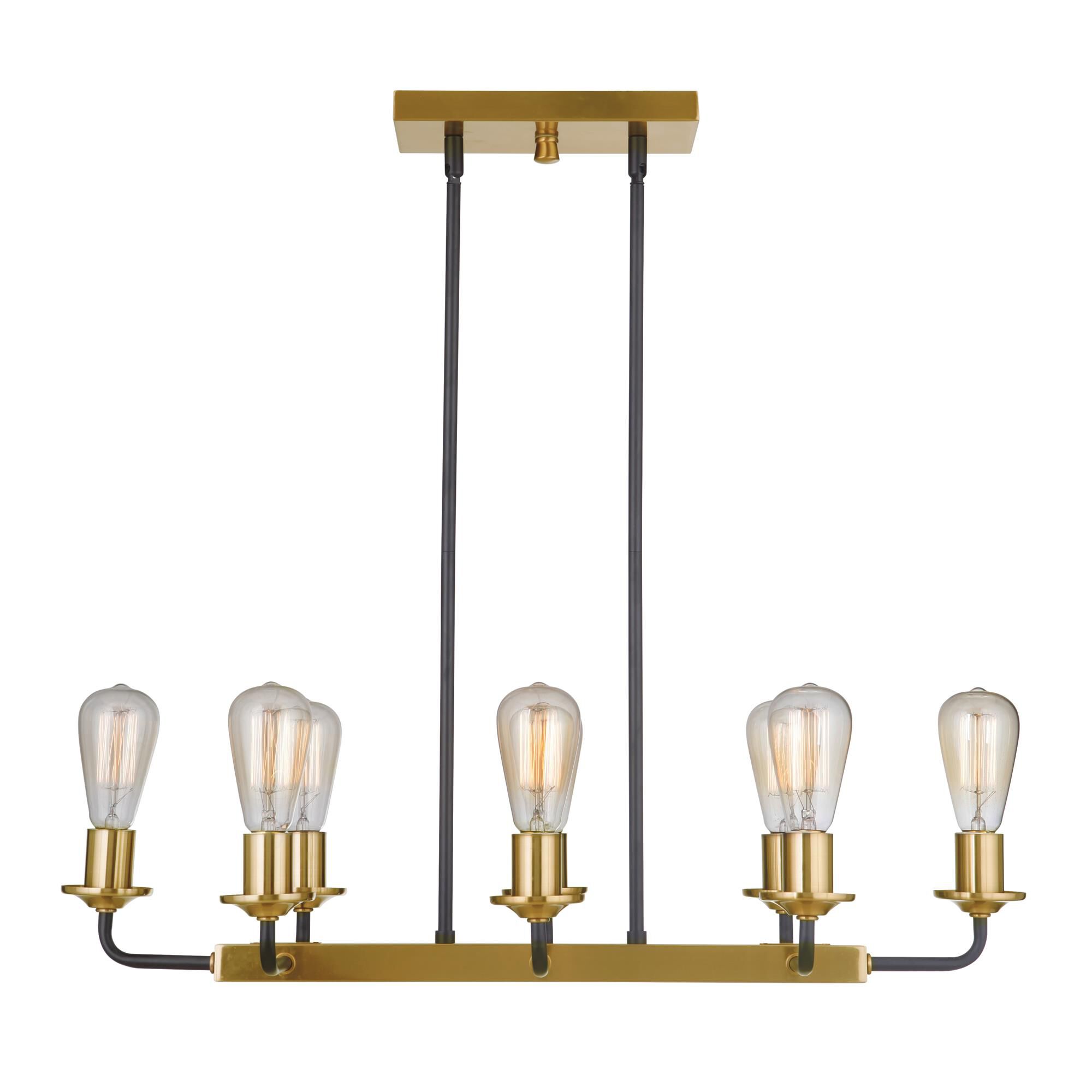 Shown in Flat Black and Satin Brass finish