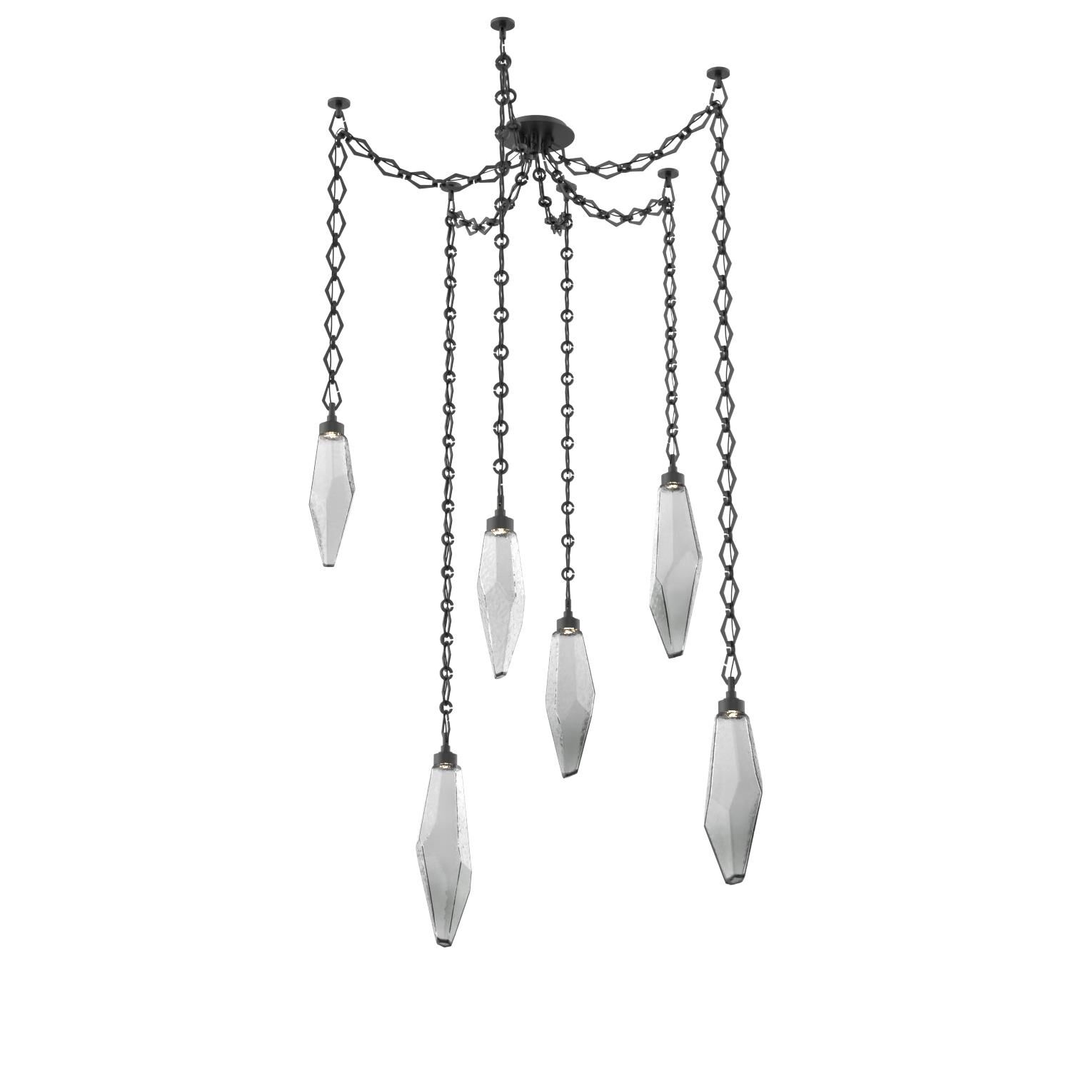 Levi Wilson Rock Crystal 14 Inch Multi Pendant Light by Hammerton Studio