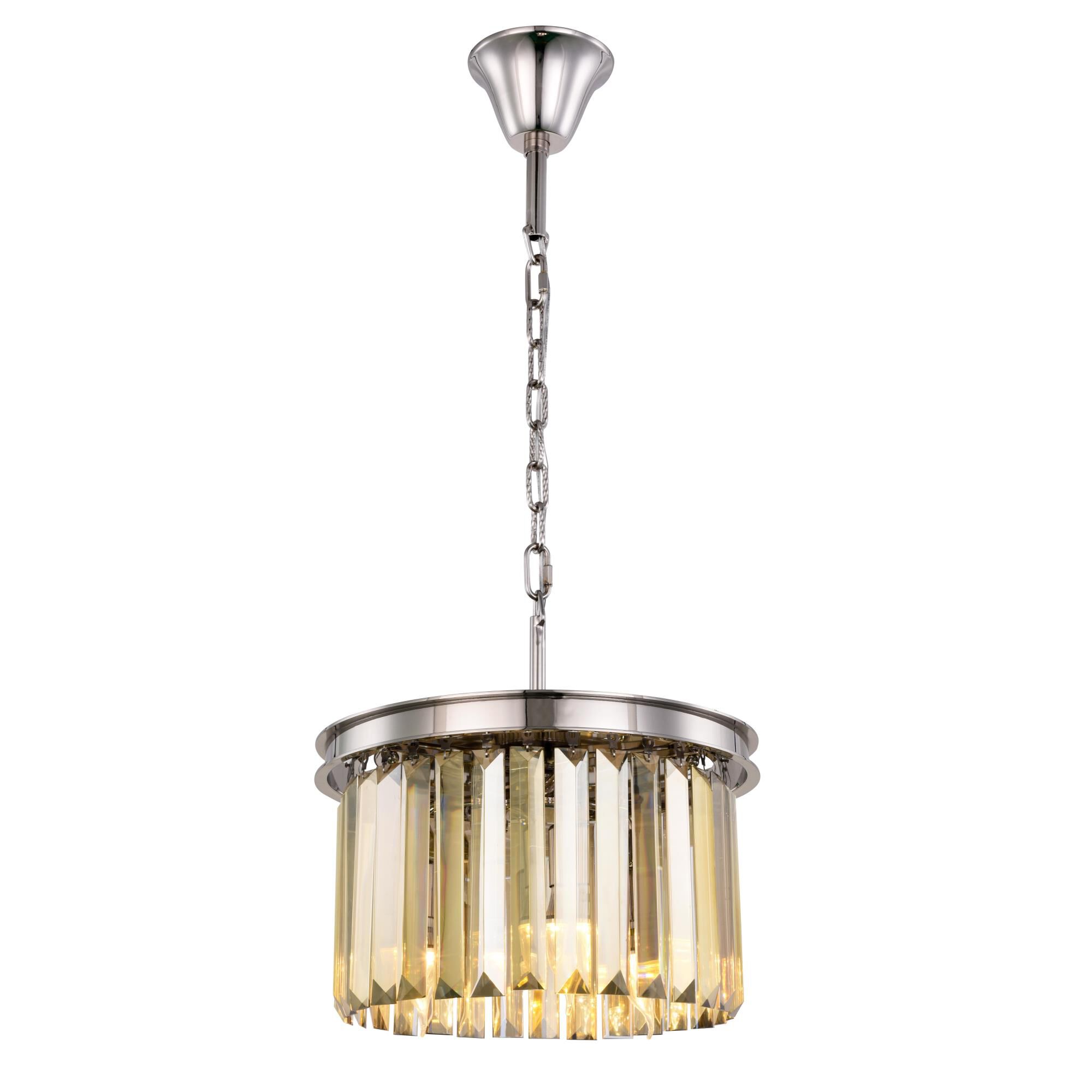 Shown in Polished Nickel finish and Royal Cut crystal and Golden Teak (Smoky) accent