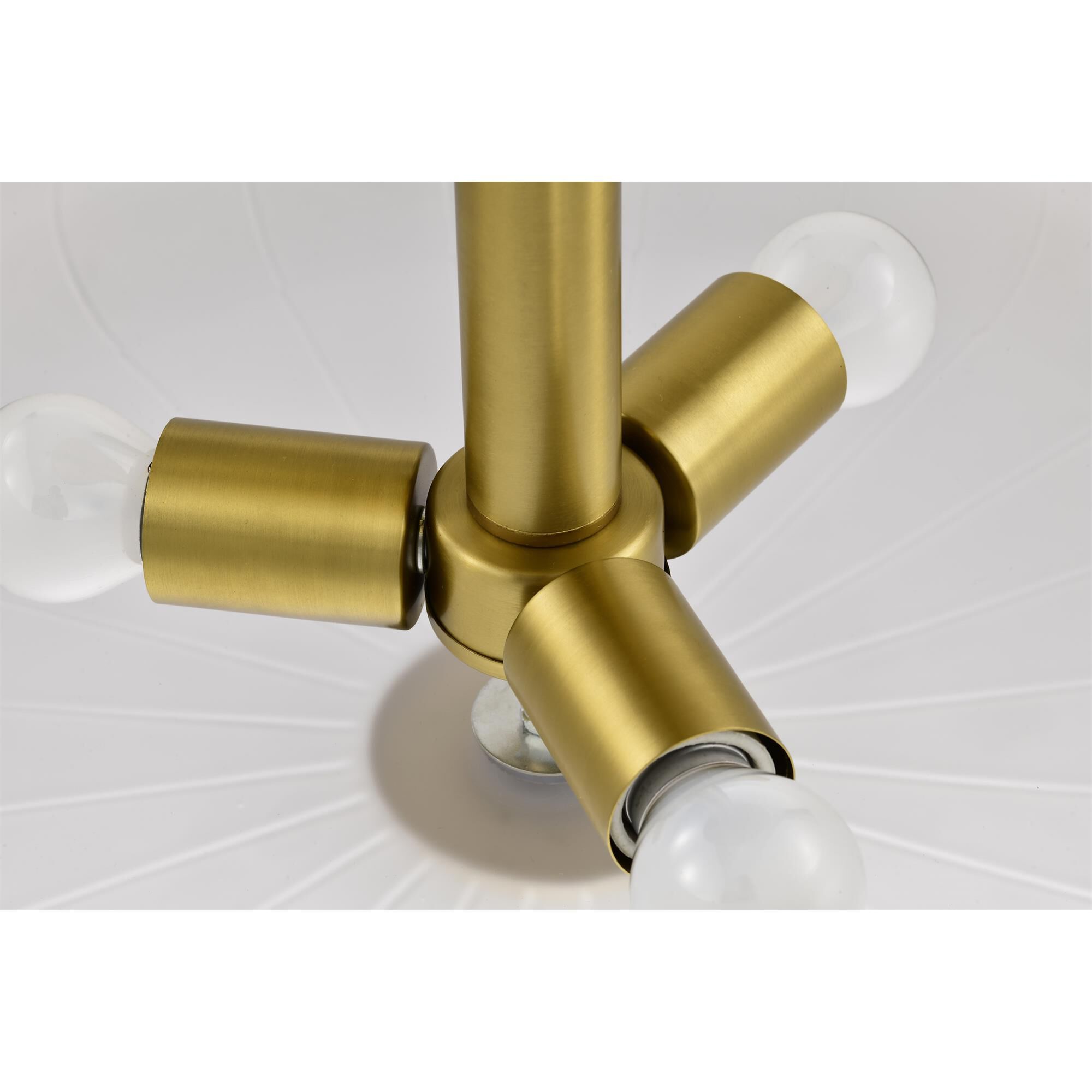 Shown in Vintage Brass finish and Etched White glass