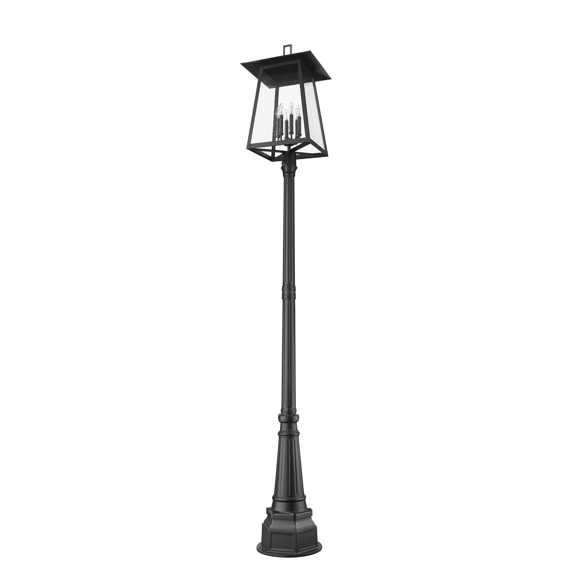 Shown in Black finish and Clear Seedy glass and Clear Seedy shade