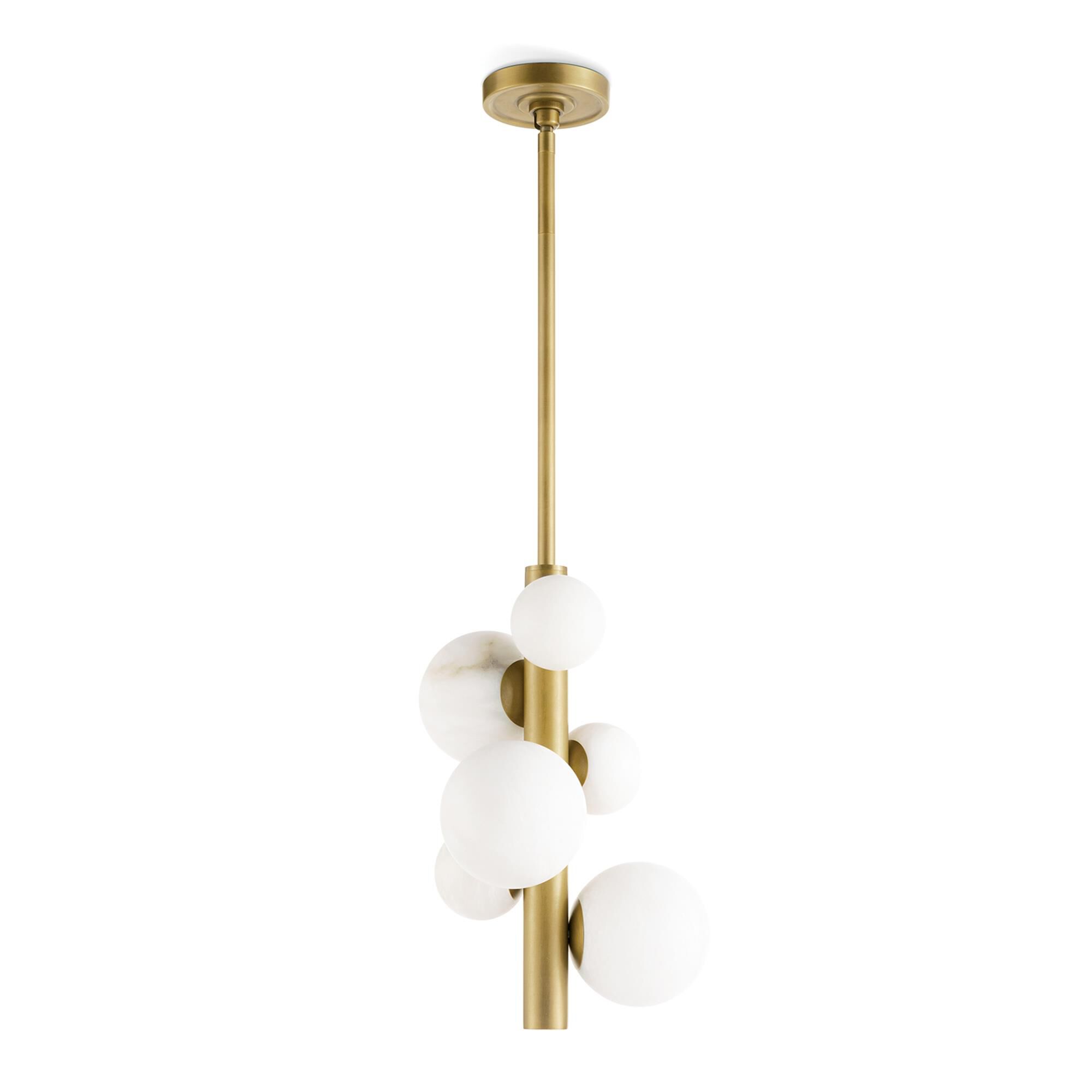 Shown in Natural Brass finish and - None - shade