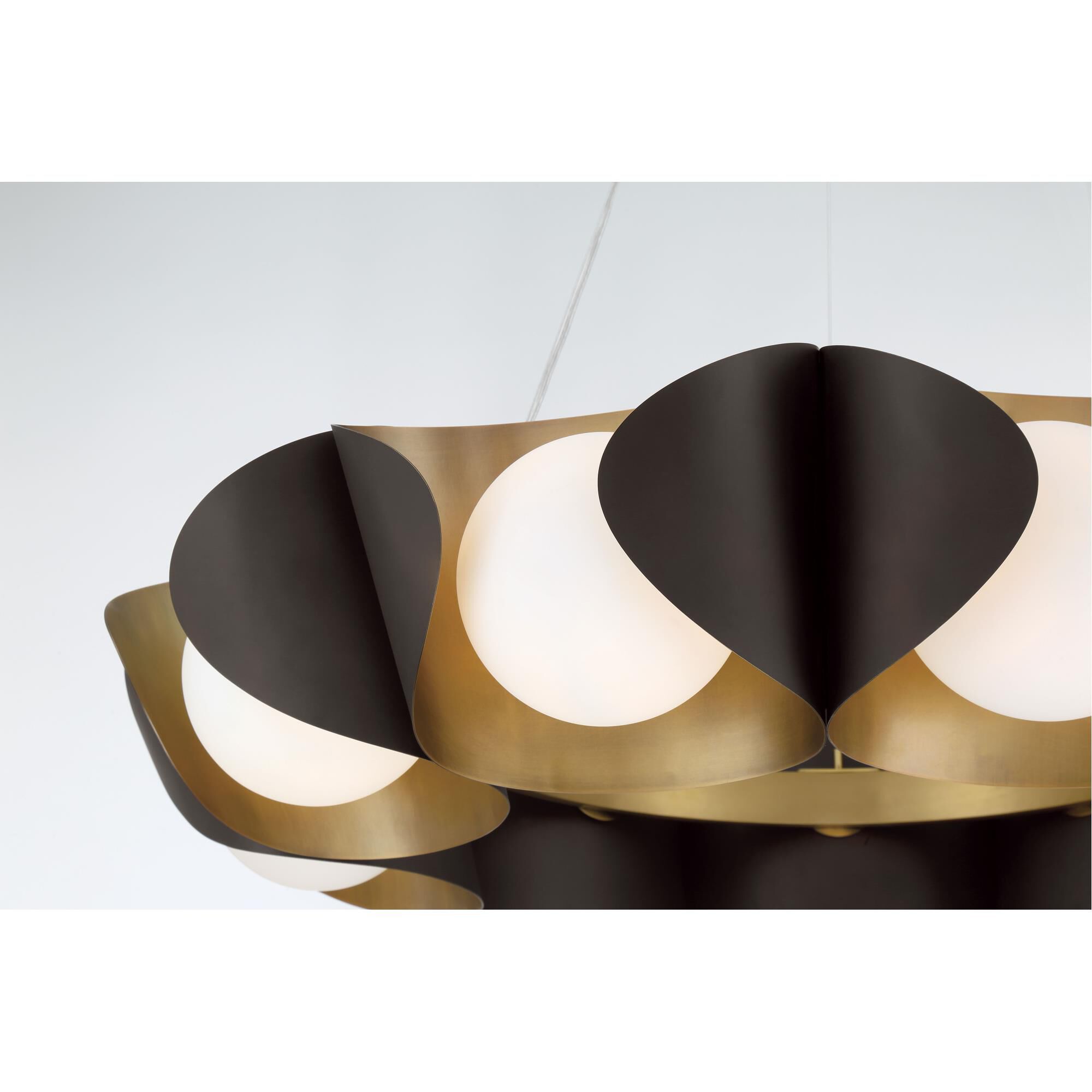 Shown in Legacy Brass & Dark Bronze finish and White glass and Etched Opal Glass shade