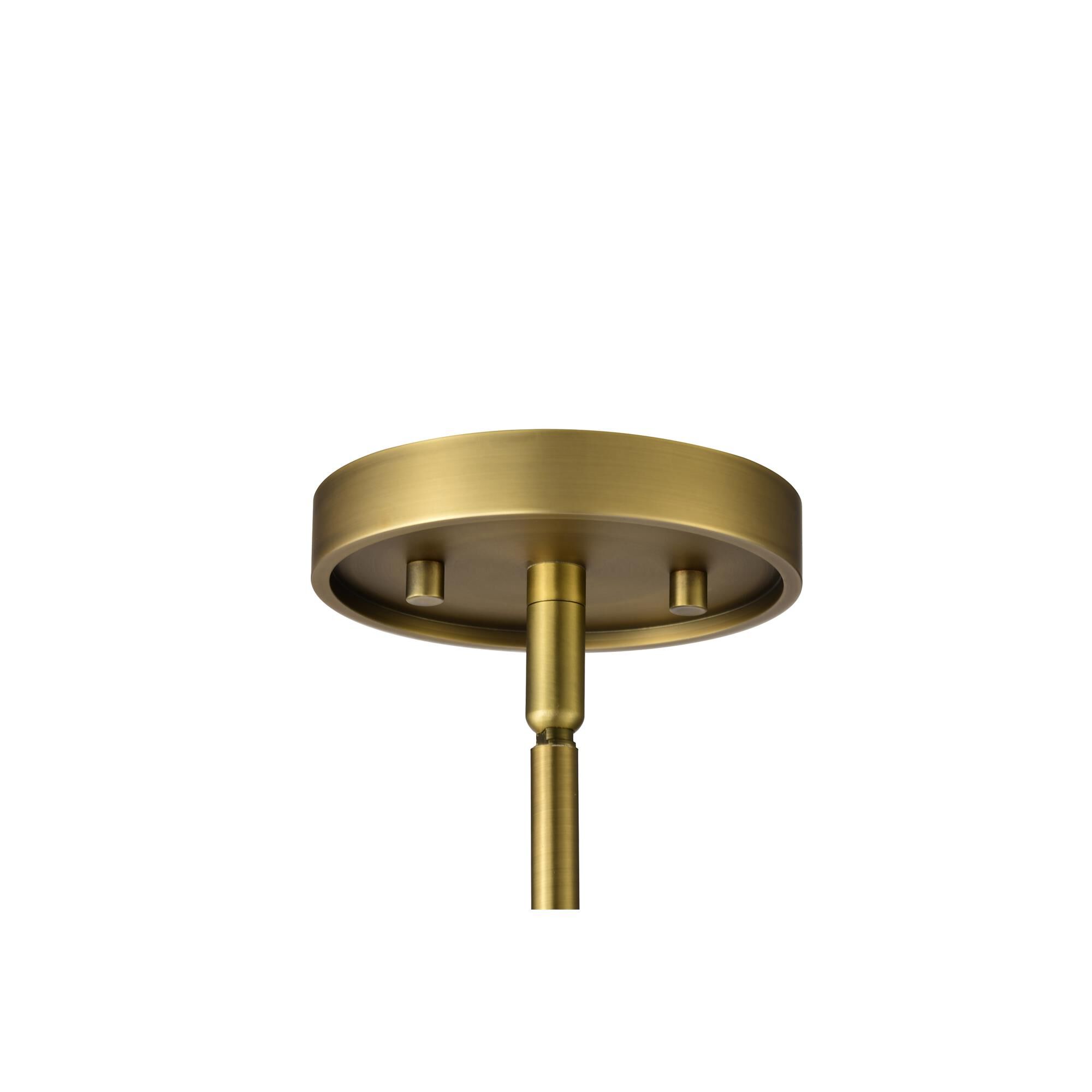 Shown in Vintage Brass finish and Hammered glass