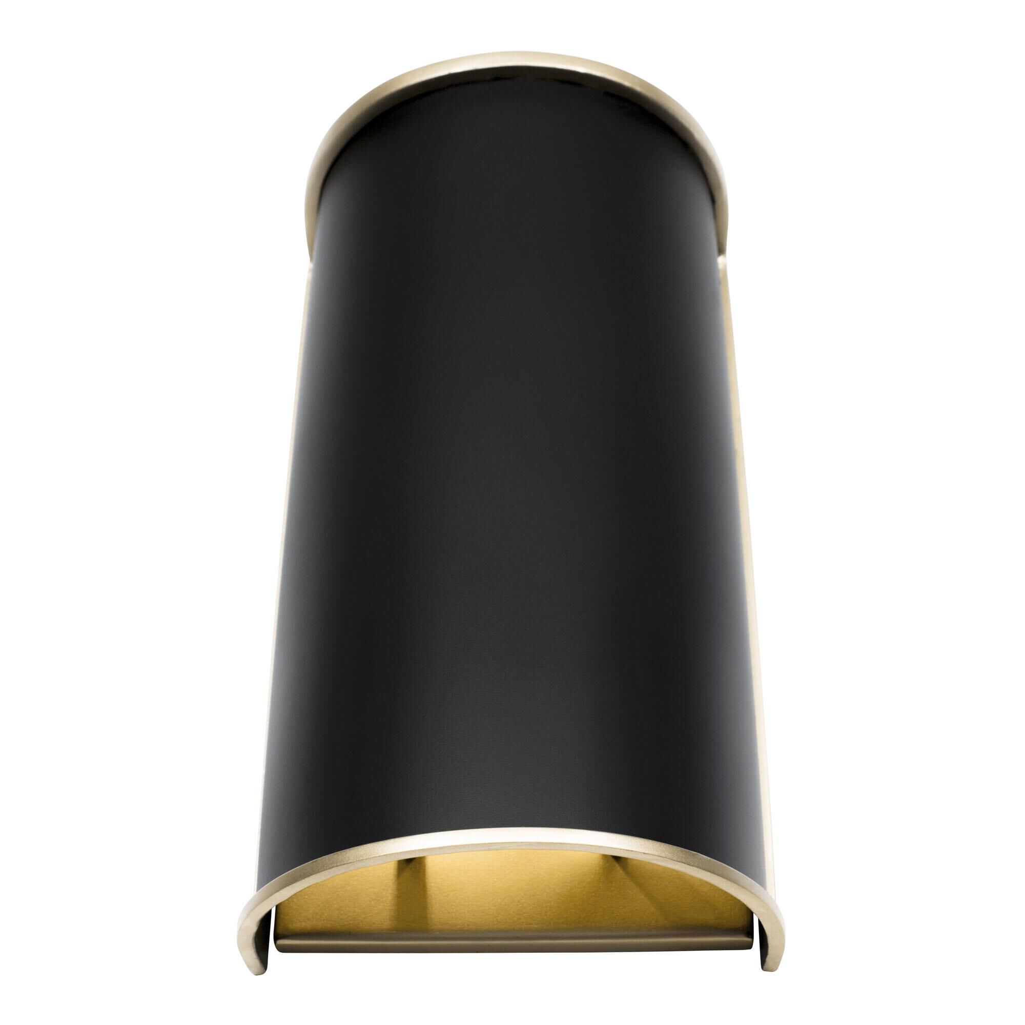 Shown in Matte Black and French Gold finish and Matte Black and French Gold Steel shade